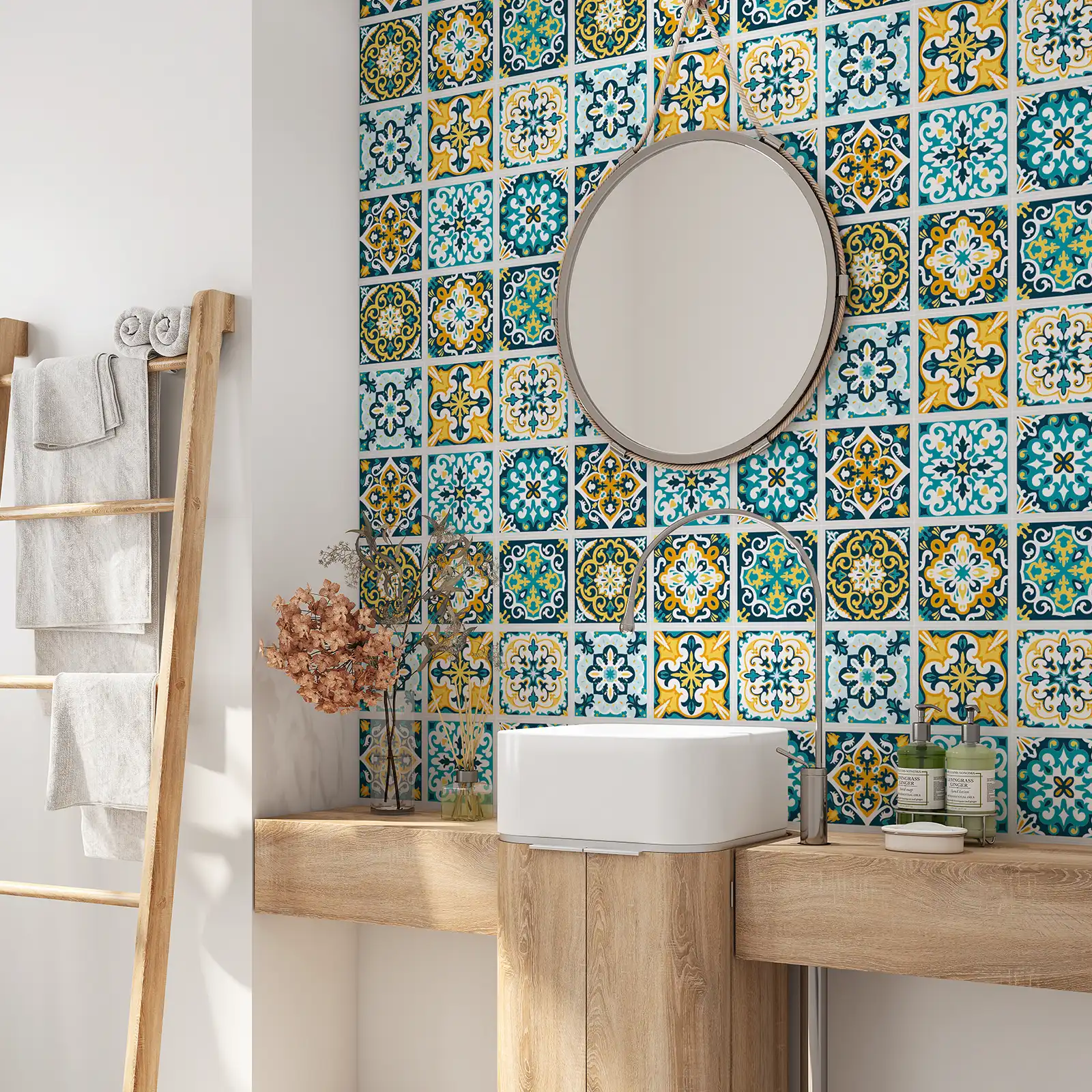 Peel and stick tile stickers - Spanish Pottery Ornamental