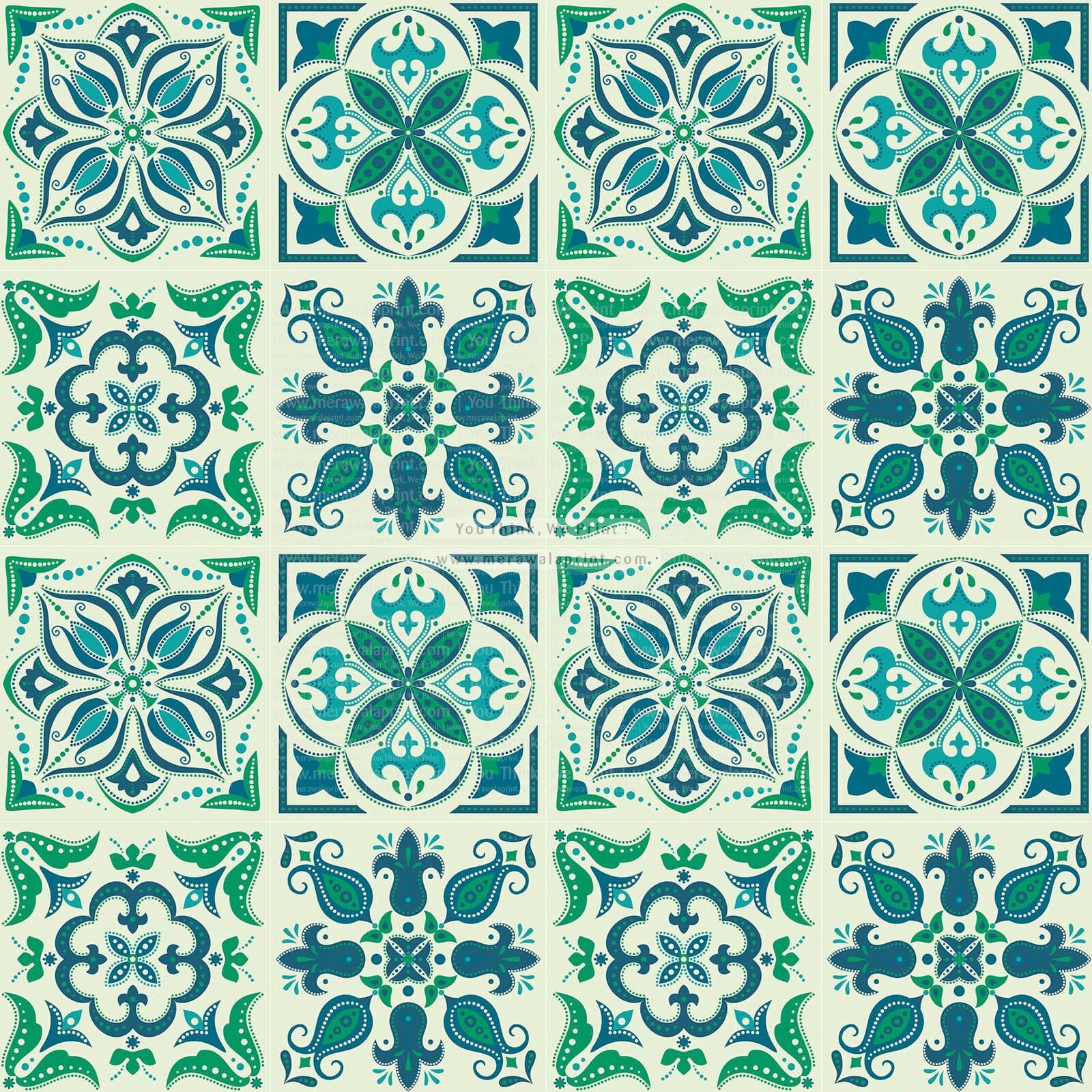Ornamental Tile Background Vector Seamless Pattern