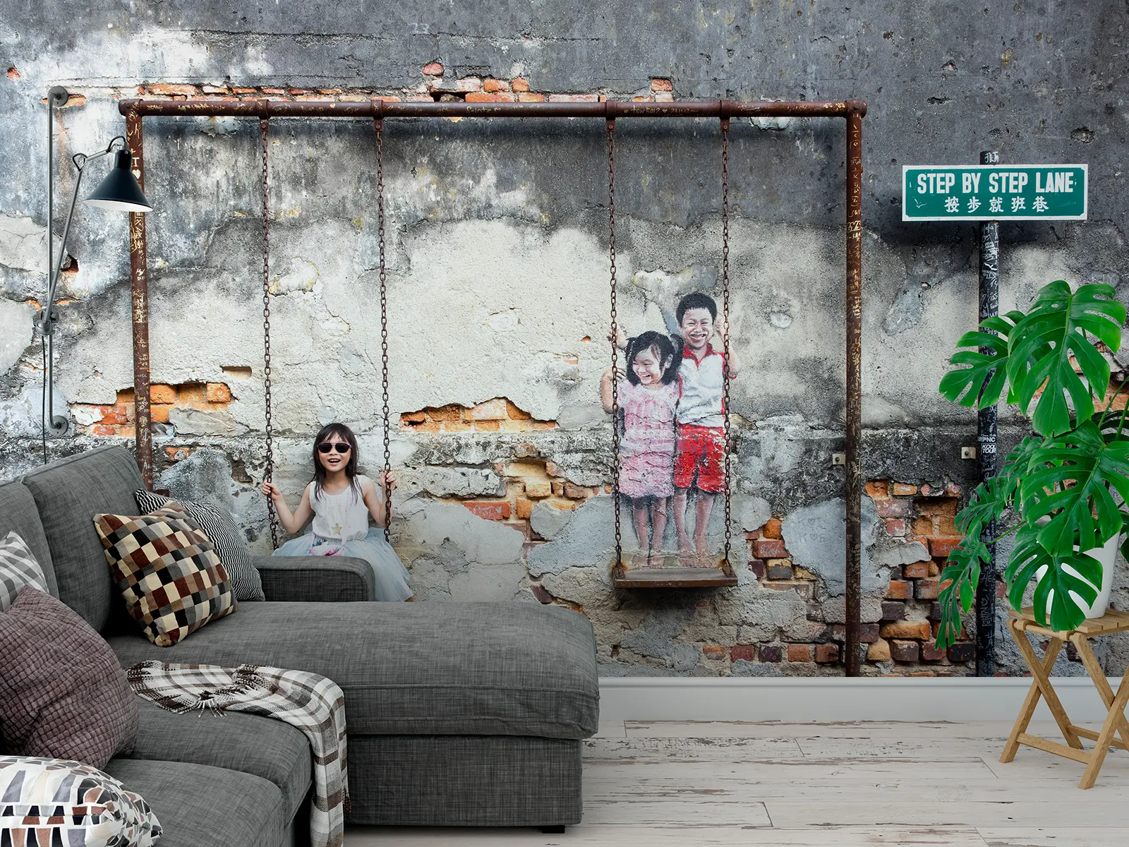 Children on the Swing – Whimsical Wall Art Full of Joy and Innocence, merawalaprint. mera wala print