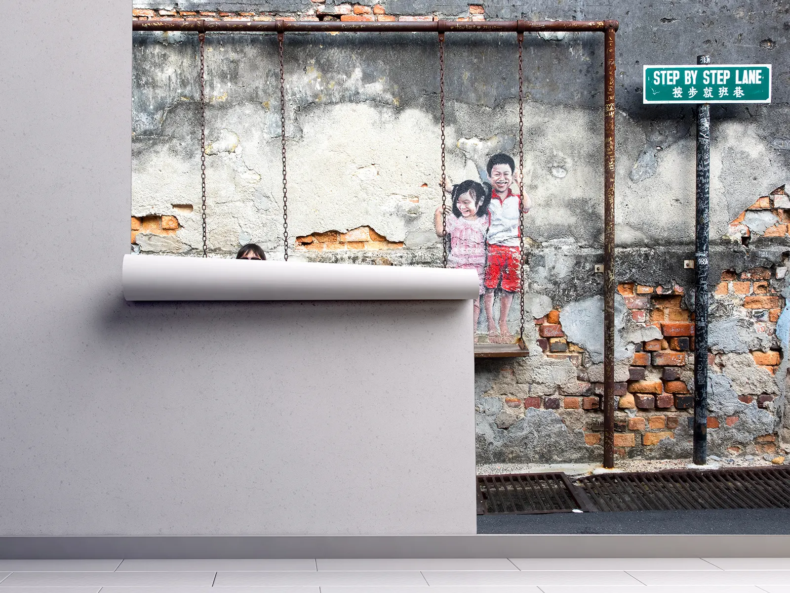 Children on the Swing – Whimsical Wall Art Full of Joy and Innocence, merawalaprint. mera wala print