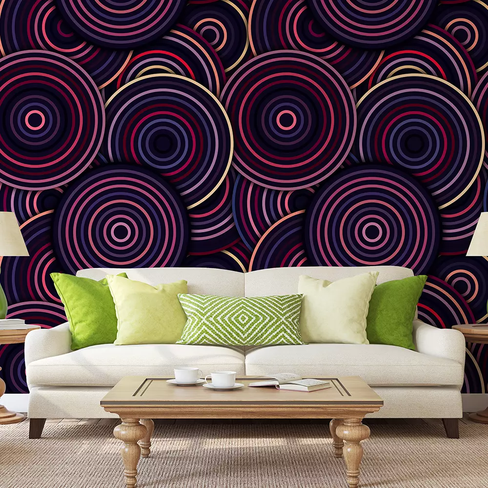 Dark Circles Pattern – Layered Geometric Depth for Modern Walls, merawalaprint. mera wala print