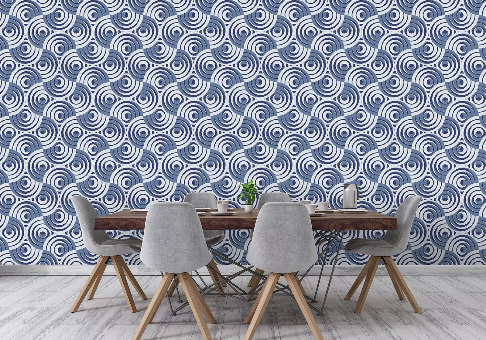 3D Ring Motifs Wall Design – Multi-Layered Decorative Ring Pattern, merawalaprint. mera wala print