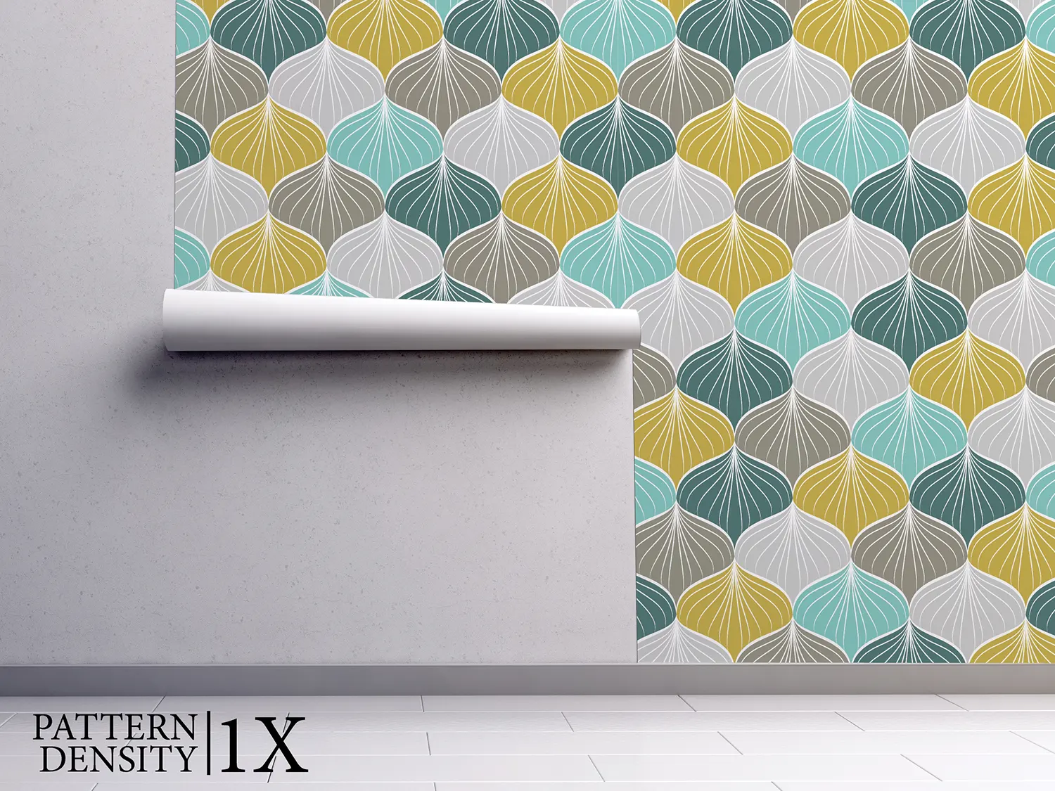 Pastel Scallops Wallpaper – Abstract Seamless Shell Pattern in Vintage Style ,merawalaprint. mera wala print