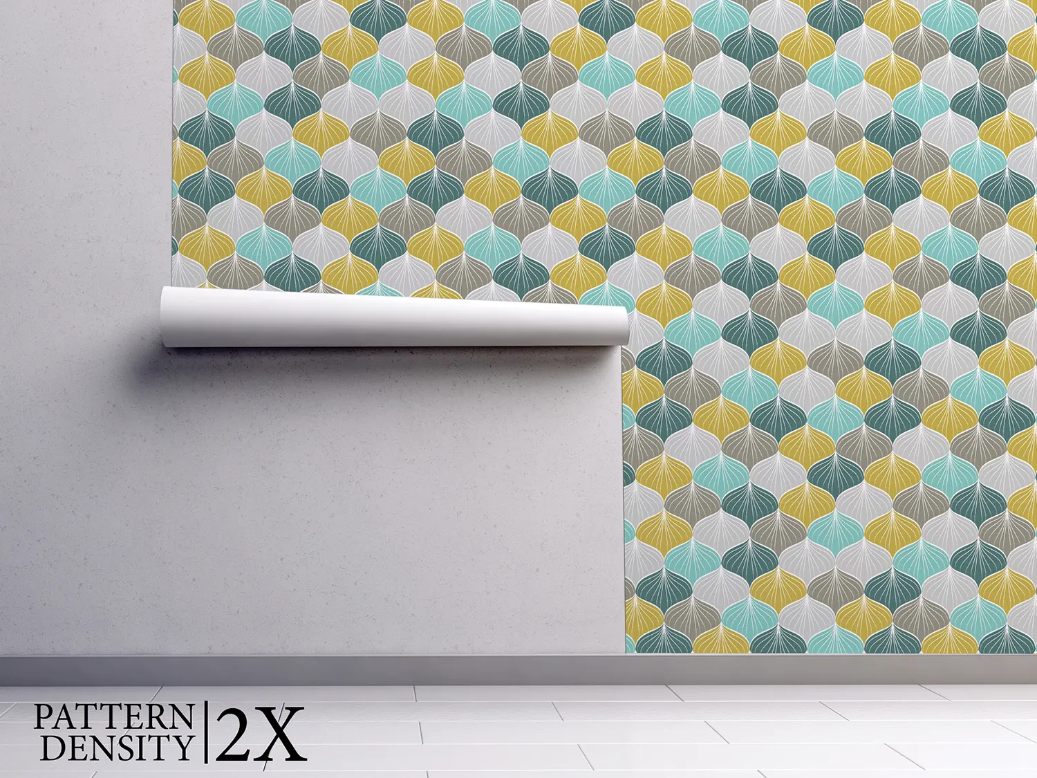 Pastel Scallops Wallpaper – Abstract Seamless Shell Pattern in Vintage Style ,merawalaprint. mera wala print