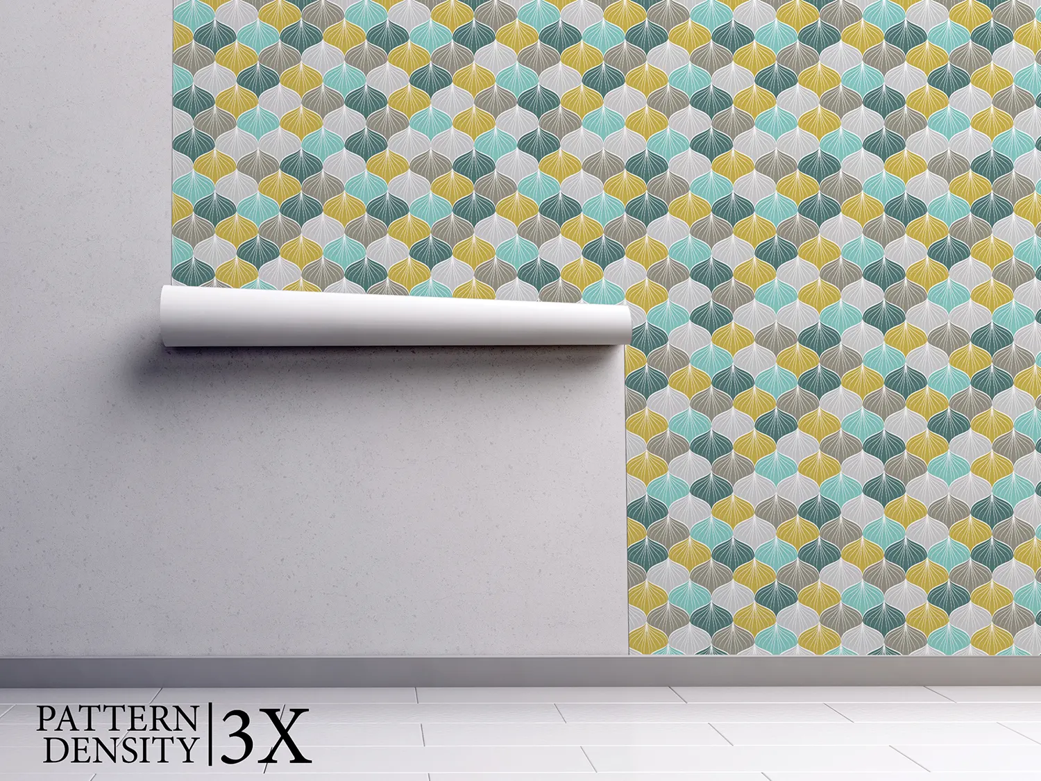Pastel Scallops Wallpaper – Abstract Seamless Shell Pattern in Vintage Style ,merawalaprint. mera wala print