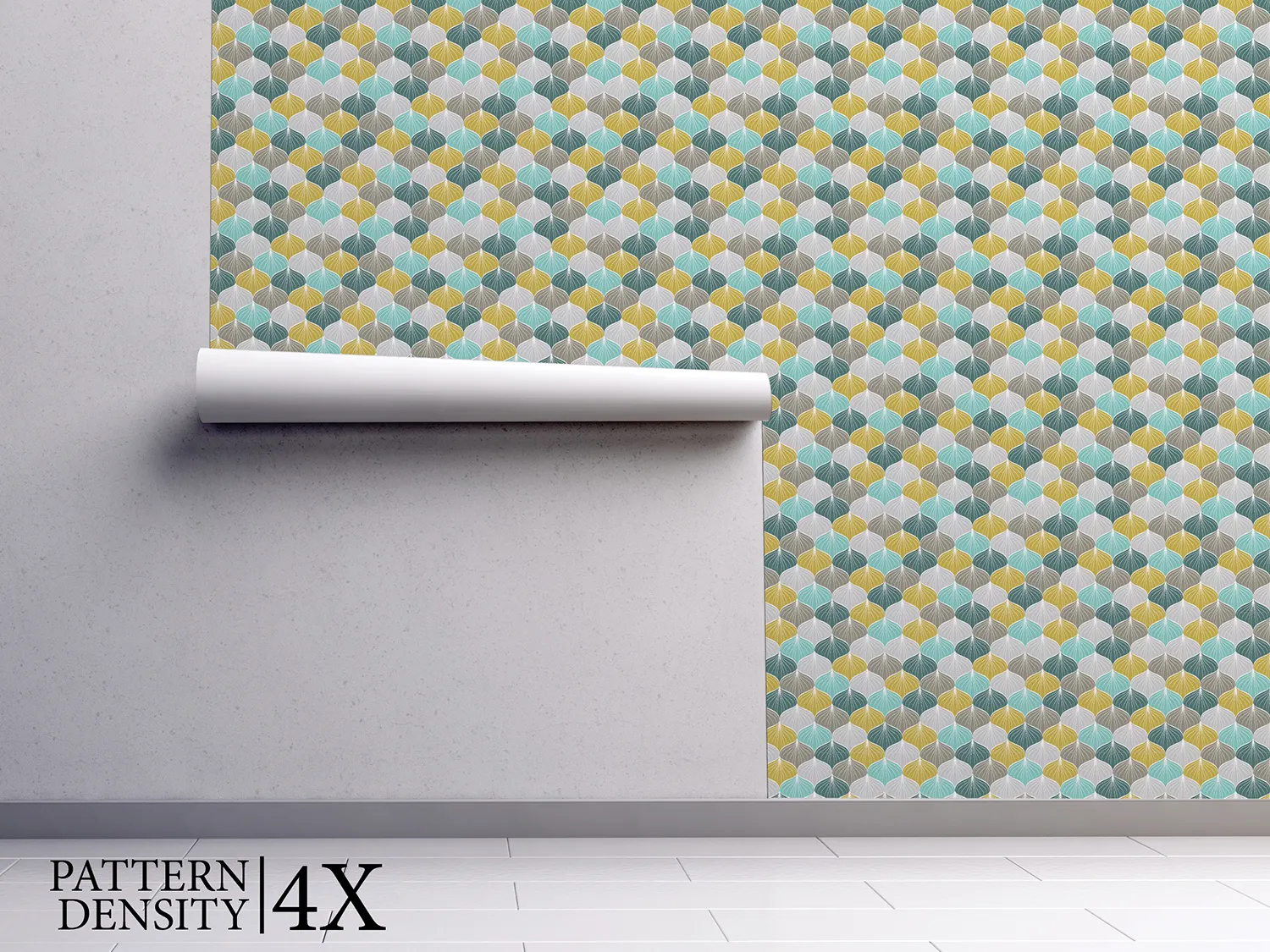 Pastel Scallops Wallpaper – Abstract Seamless Shell Pattern in Vintage Style ,merawalaprint. mera wala print