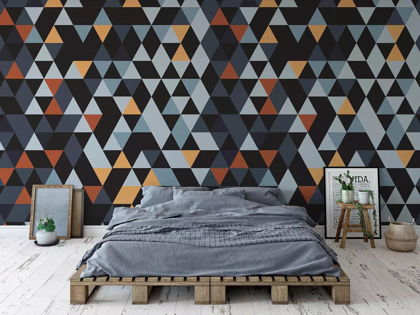 Origami Polygons Wallpaper – Abstract Geometric Polygonal Crystal Design,merawalaprint. mera wala print