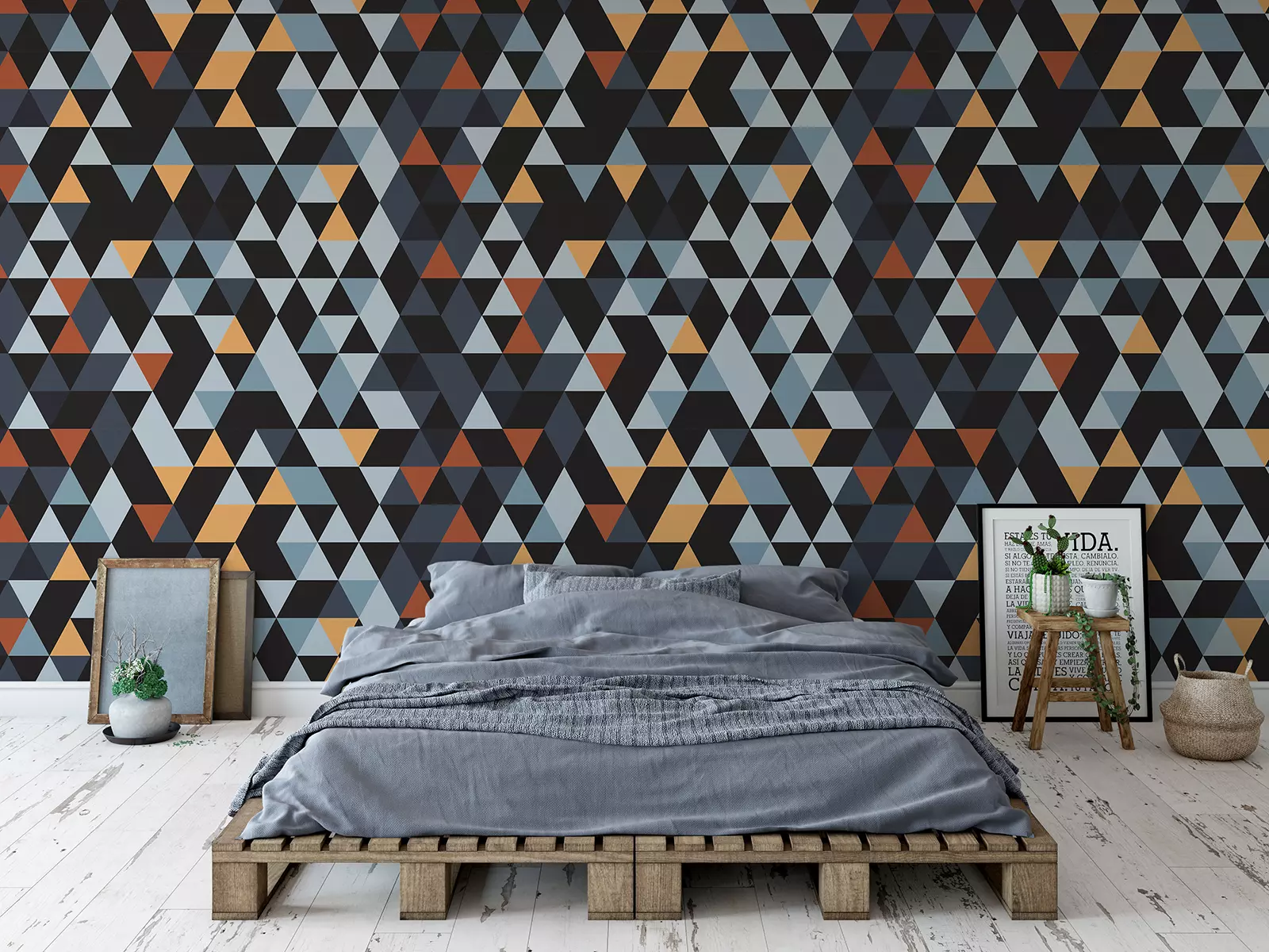 Origami Polygons Wallpaper – Abstract Geometric Polygonal Crystal Design,merawalaprint. mera wala print