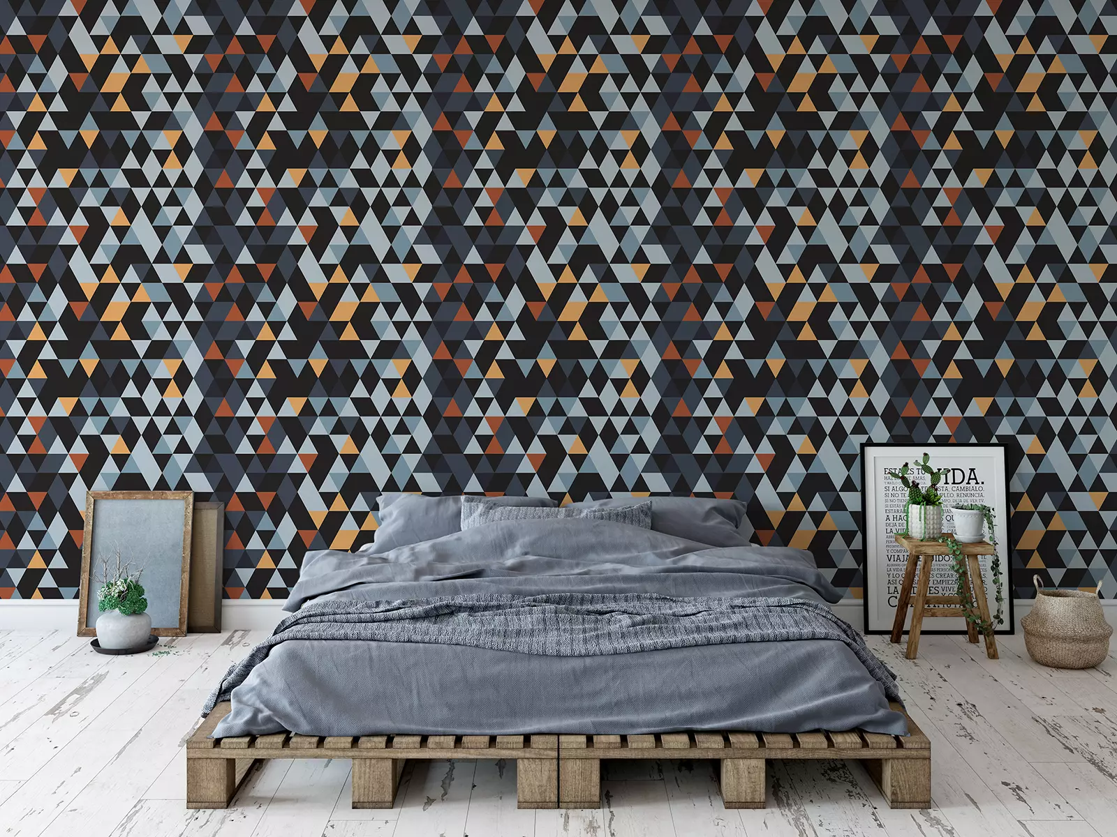 Origami Polygons Wallpaper – Abstract Geometric Polygonal Crystal Design,merawalaprint. mera wala print