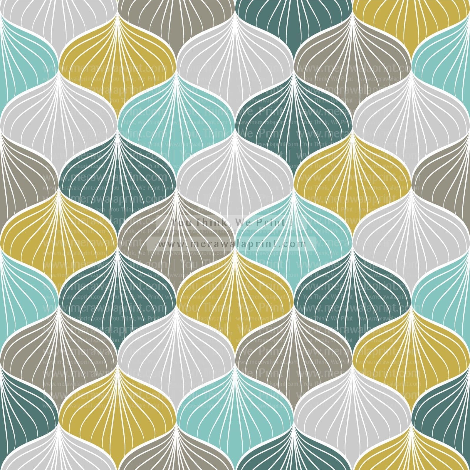 Pastel Scallops Wallpaper – Abstract Seamless Shell Pattern in Vintage Style ,merawalaprint. mera wala print