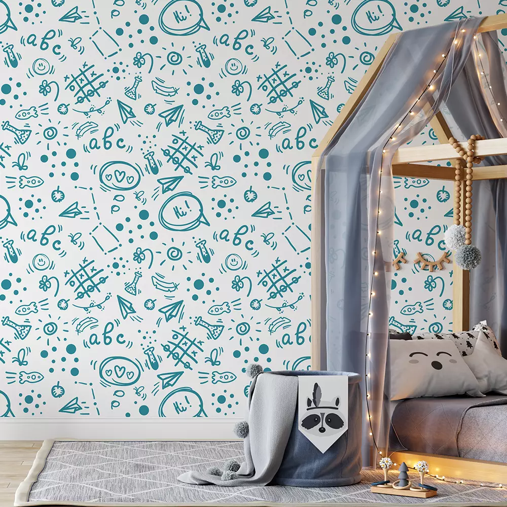 Back to School Doodle Pattern – Hand Drawn Seamless Kids Wallpaper Design. merawalaprint. mera wala print