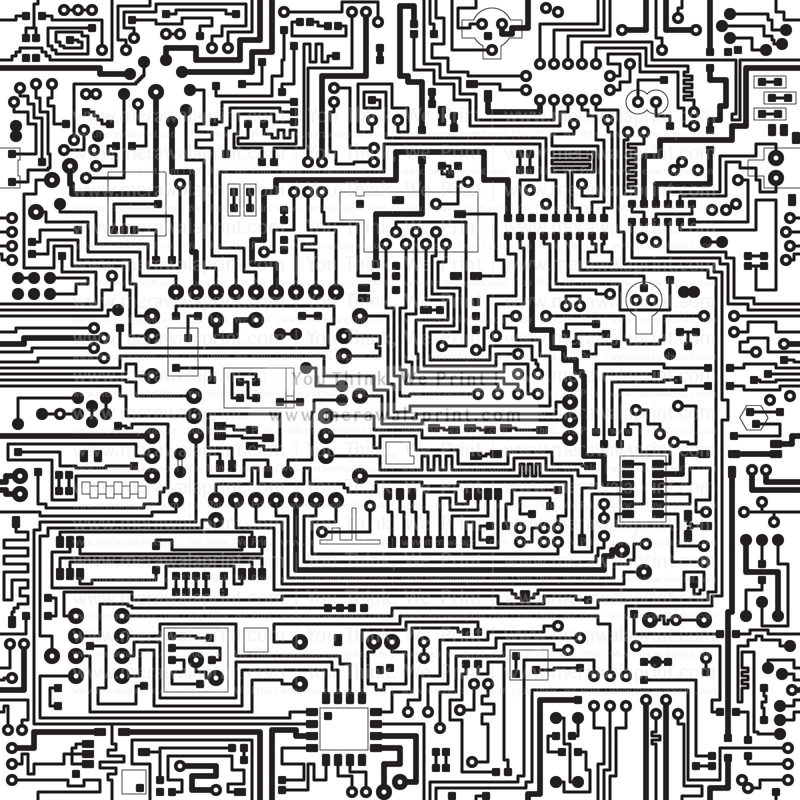 Computer Circuit Board Pattern – Seamless Vector Tech Texture, merawalaprint. mera wala print