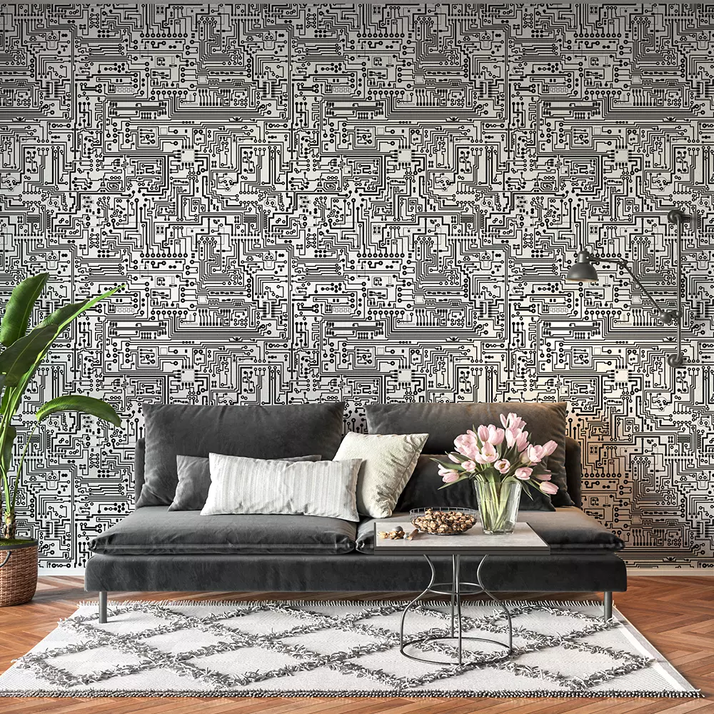 Computer Circuit Board Pattern – Seamless Vector Tech Texture, merawalaprint. mera wala print