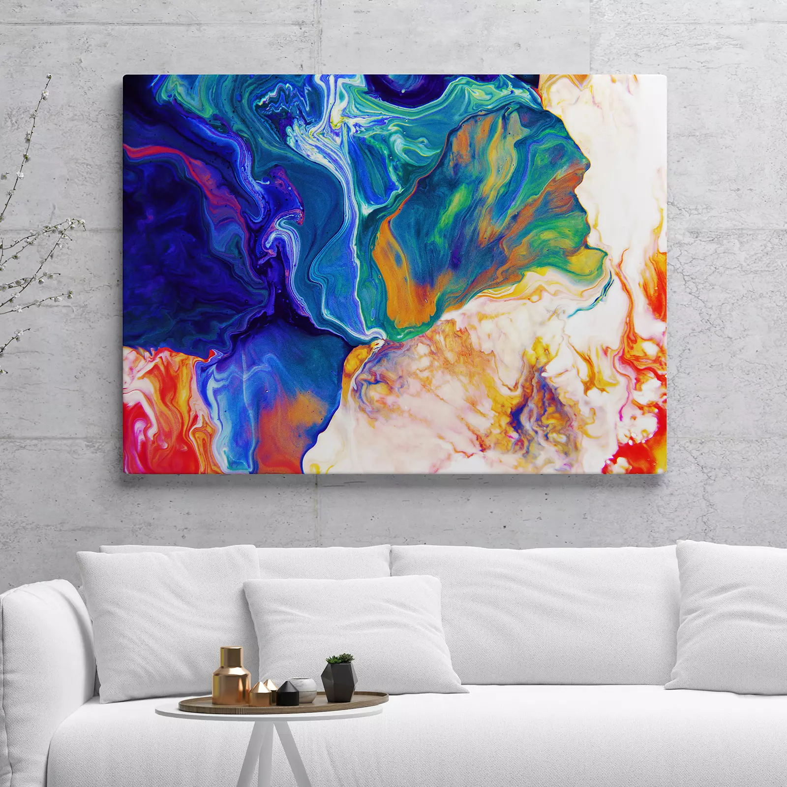 Beautiful Abstract Background. Marble Texture in Blue