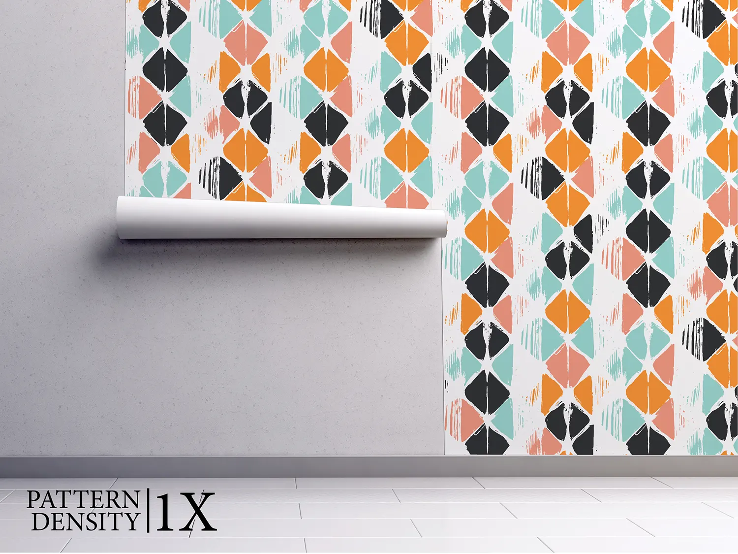 Hand-Drawn Rhombus Wallpaper – Multi-Coloured Geometric Pattern with Bold Contrast, merawalaprint. mera wala print