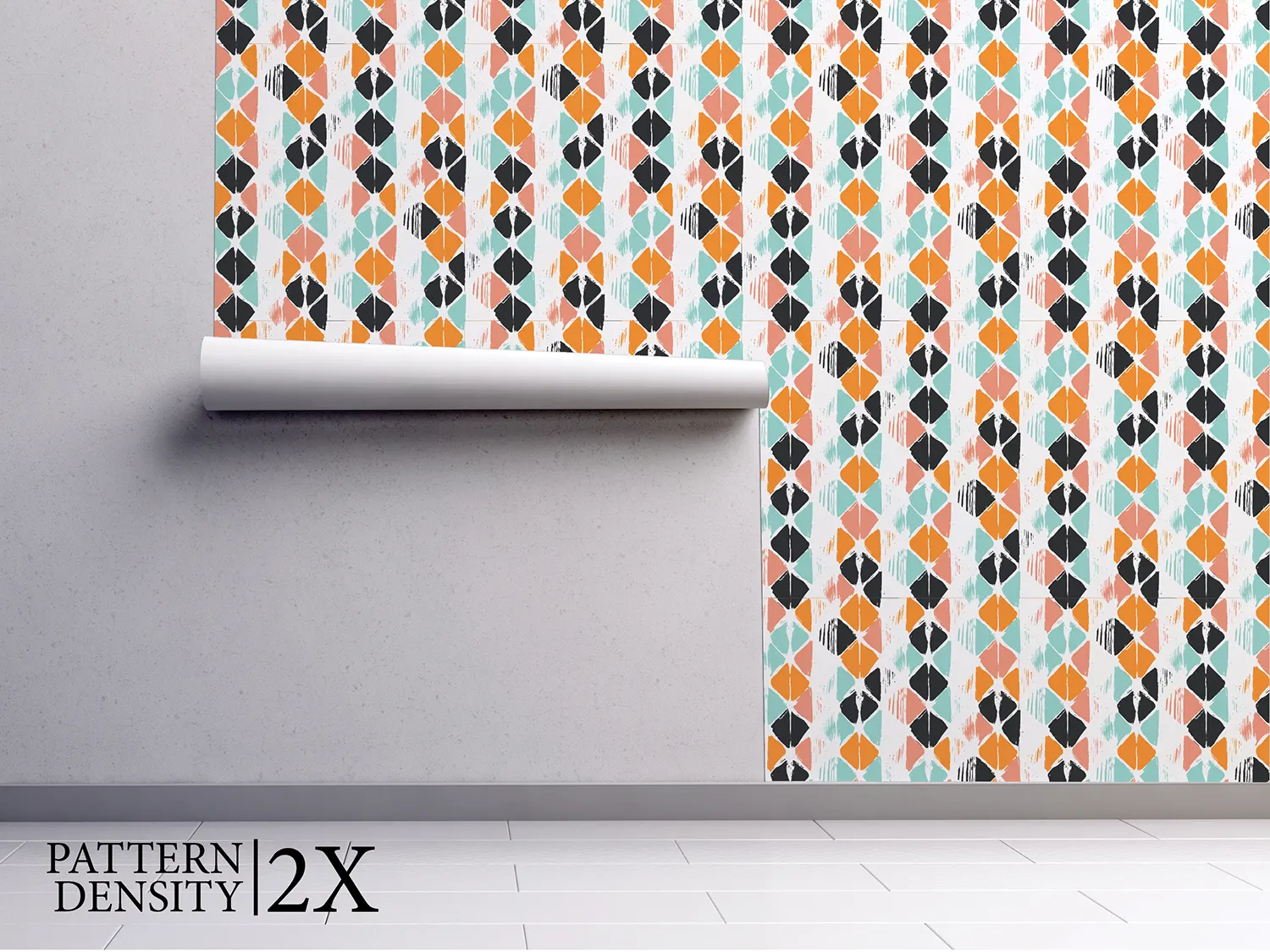 Hand-Drawn Rhombus Wallpaper – Multi-Coloured Geometric Pattern with Bold Contrast, merawalaprint. mera wala print