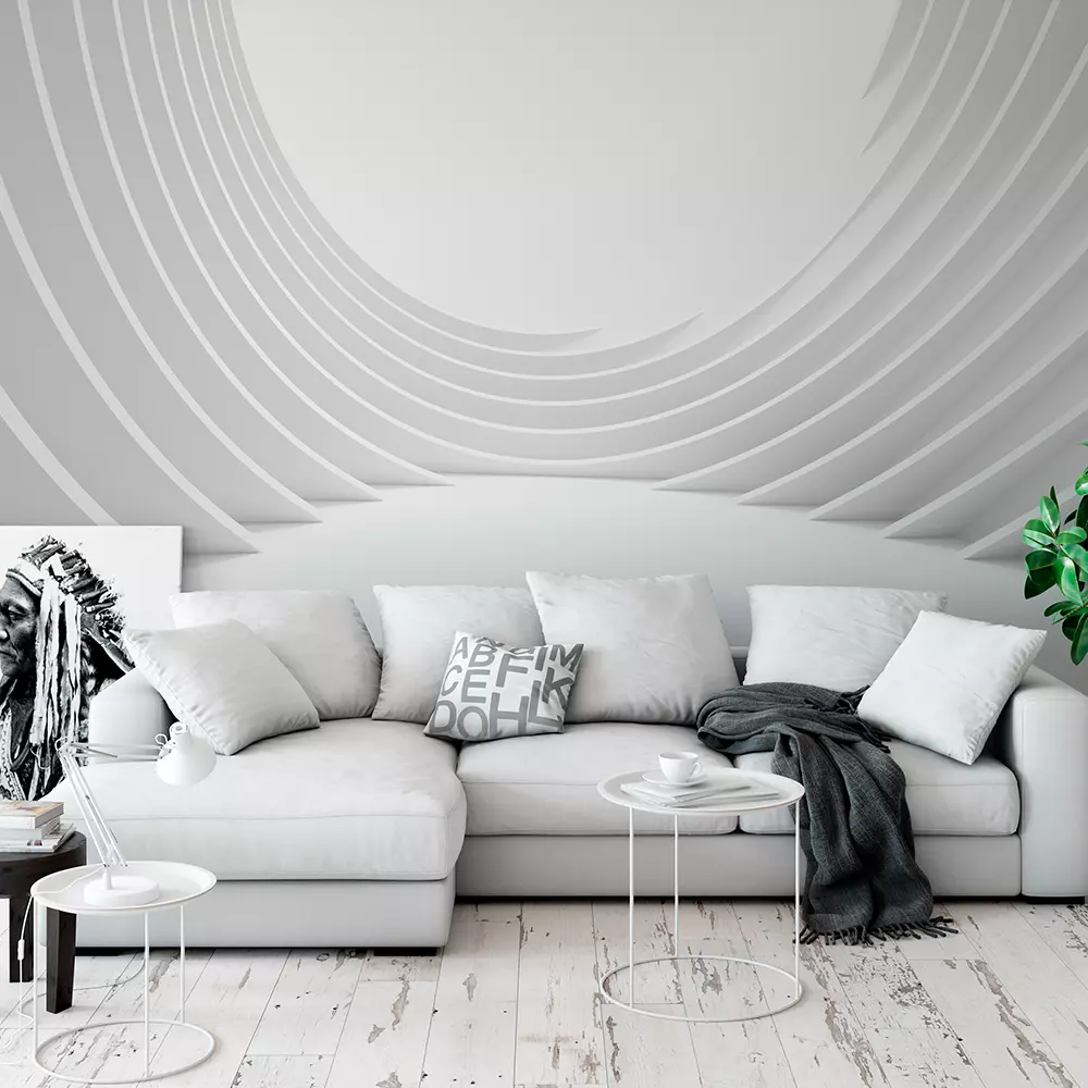 MODERN GEOMETRIC WHITE WALLPAPER