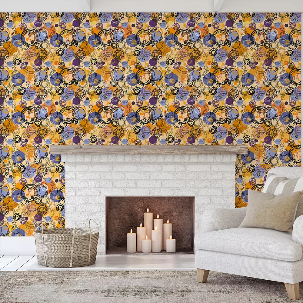 Bright Circles with Dots Pattern – Embossed Metal Effect Design, merawalaprint. mera wala print
