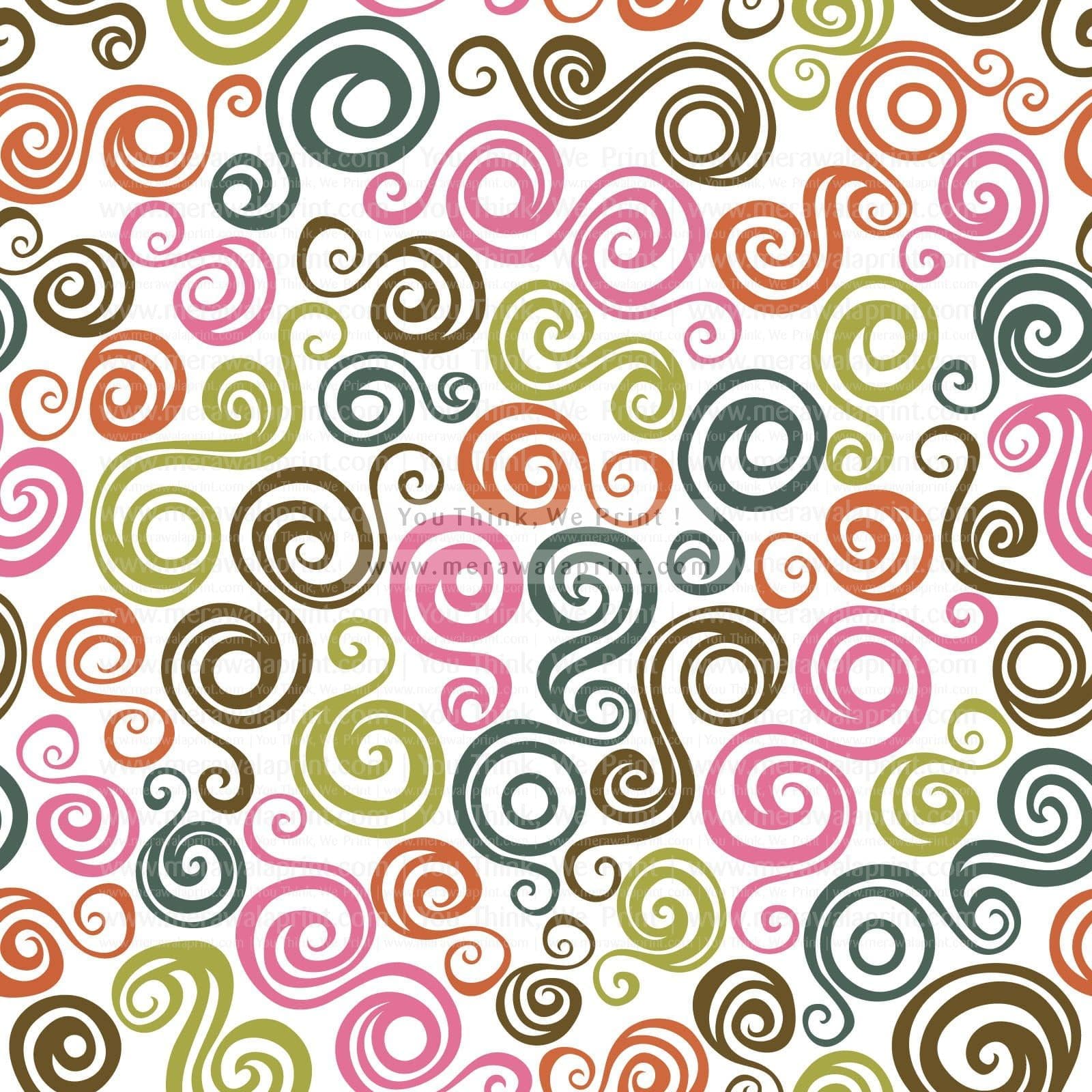 Ornamental Curls Wallpaper – Ice-Cream Swirl Inspired Decorative Pattern, merawalaprint. mera wala print