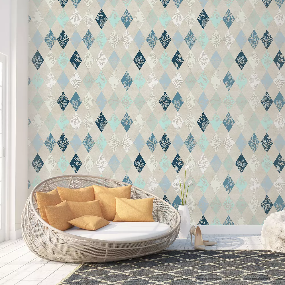 WINTER PATTERN – Seamless Argyle Retro Wallpaper