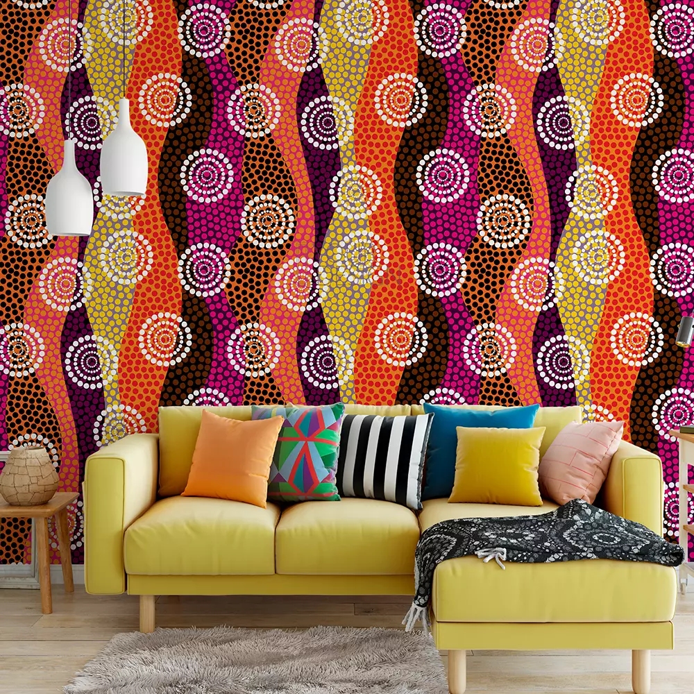 Tatiana Tribal Pattern Wallpaper – Colourful Artistic Tribal Seamless Design