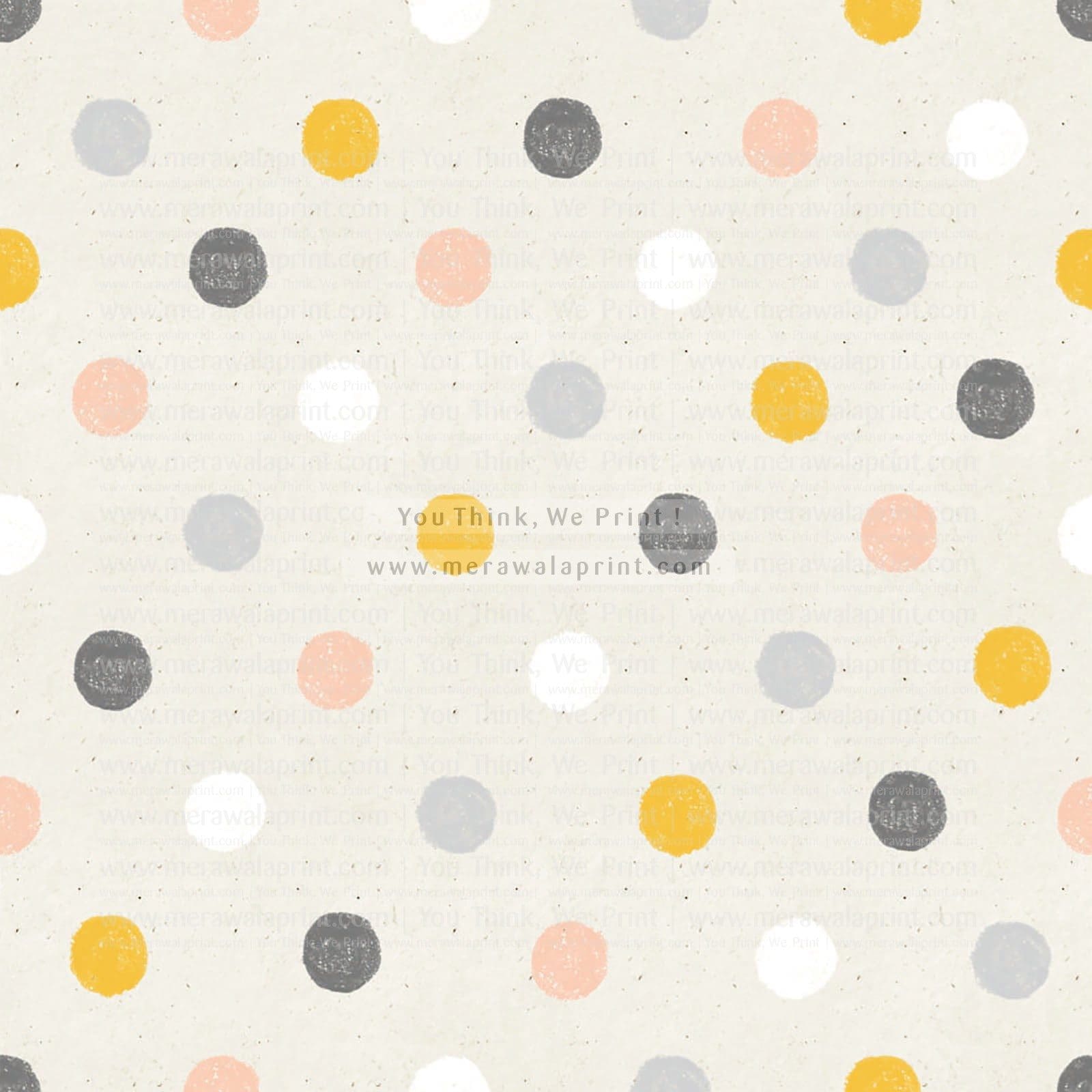 Chalk Dots Seamless Pattern – Handmade Multi-Coloured Dots on Paper Texture, merawalaprint. mera wala print