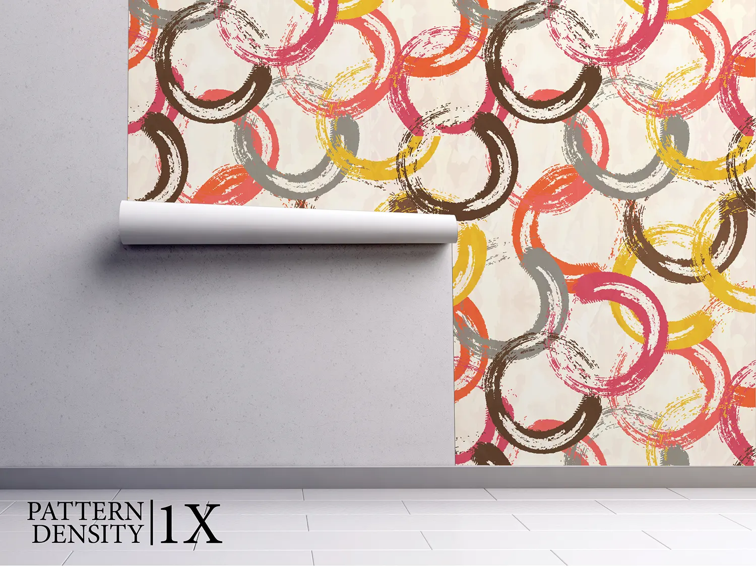 Grunge Circular Brush Strokes Wallpaper – Seamless Pattern with Artistic Texture, merawalaprint. mera wala print