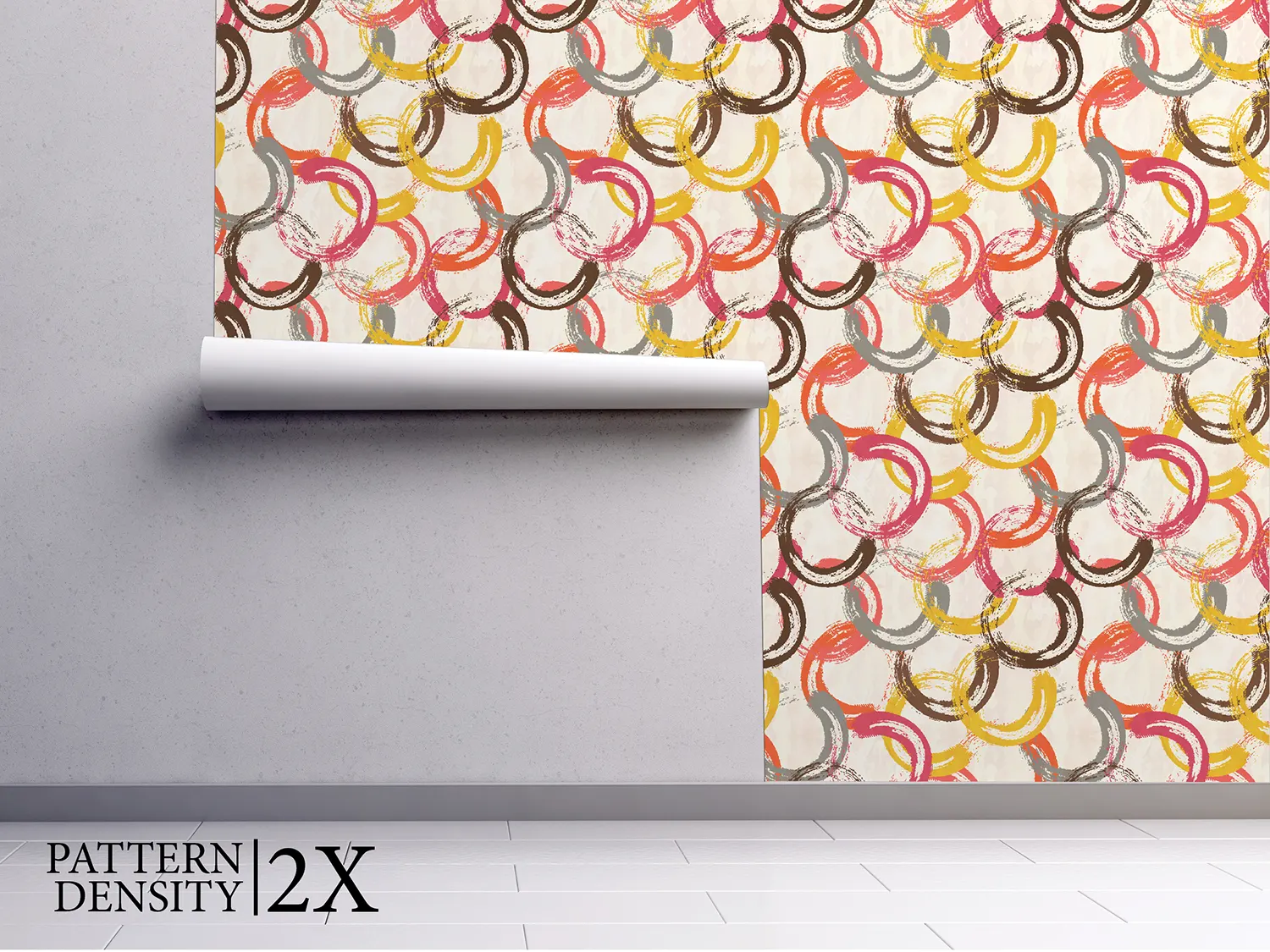 Grunge Circular Brush Strokes Wallpaper – Seamless Pattern with Artistic Texture, merawalaprint. mera wala print