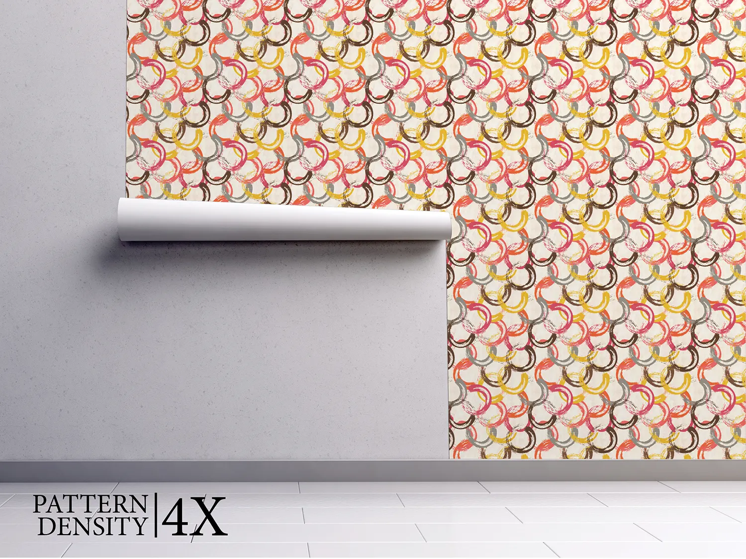 Grunge Circular Brush Strokes Wallpaper – Seamless Pattern with Artistic Texture, merawalaprint. mera wala print