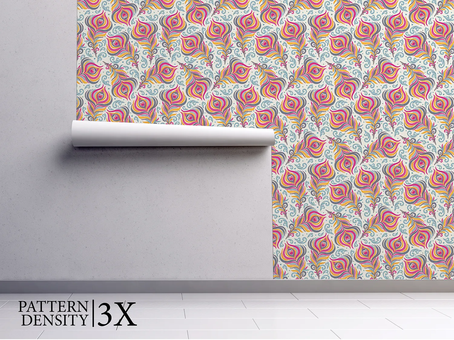 Peacock Feather Wallpaper – Elegant Mor Pankh Spiritual Wall Covering,merawalaprint. mera wala print