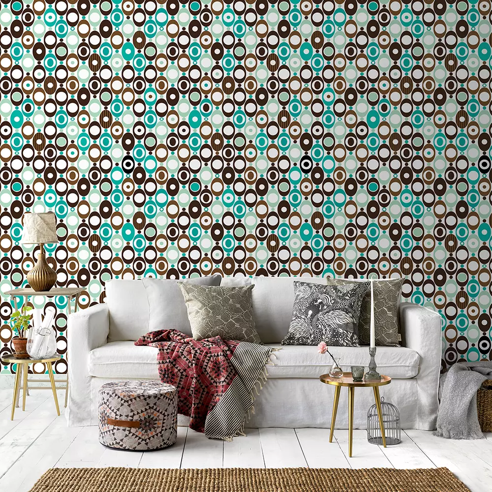 Ovals in Seventies Wallpaper – Retro Inspired Contemporary Wall Design, merawalaprint. mera wala print