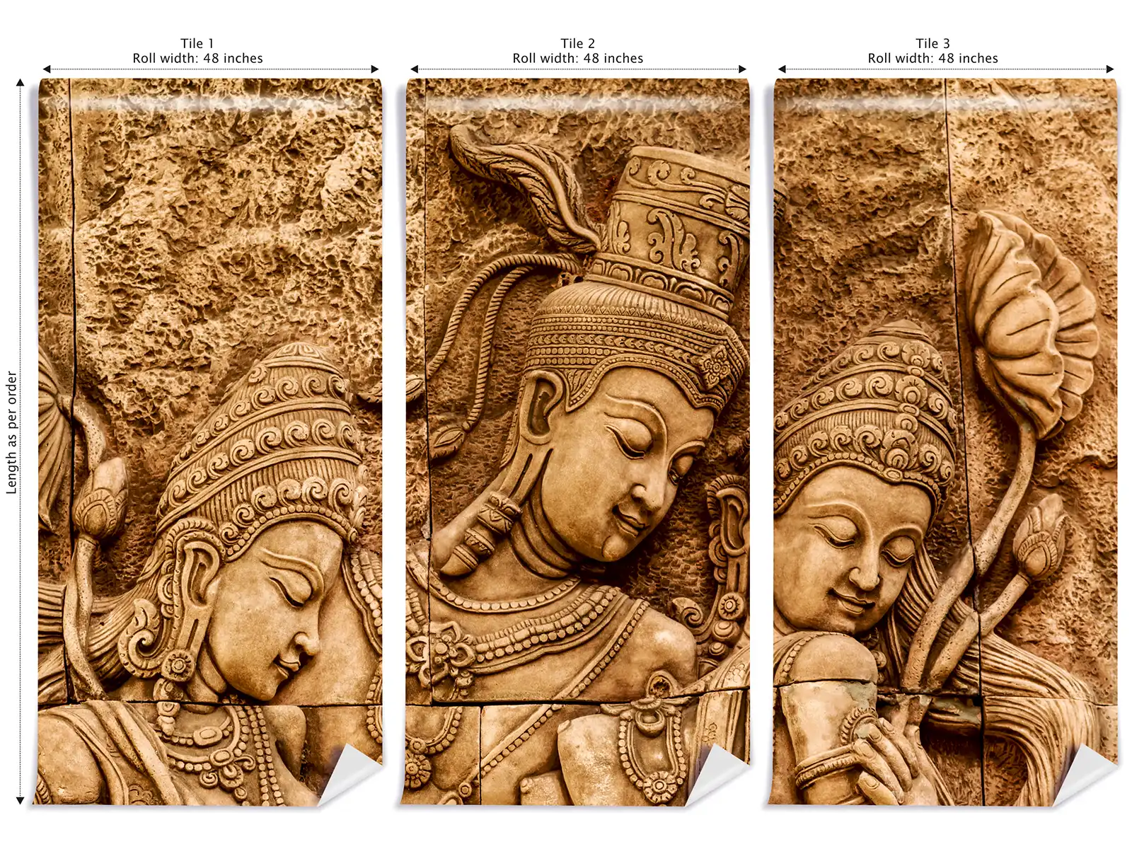Intricately Carved Thai-Style Stone Mural – Traditional Asian Wall Art, merawalaprint. mera wala print