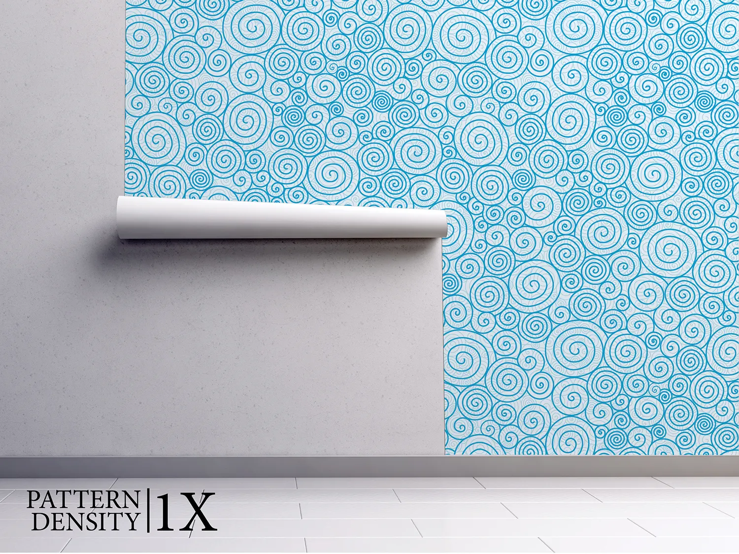 Blue Abstract Swirls Wallpaper – Seamless Hand-Drawn Curl Pattern in Vector Style, merawalaprint. mera wala print