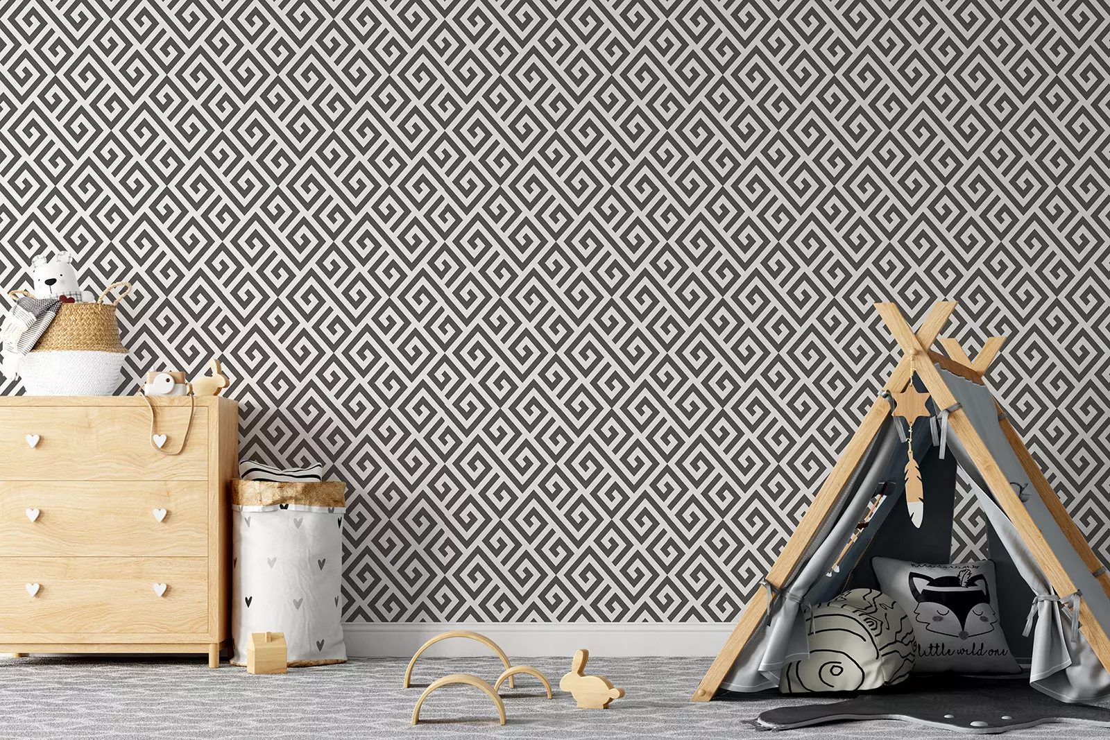 Greek Key Vintage Wallpaper – Timeless Elegance in a Classic Geometric Design, merawalaprint. mera wala print