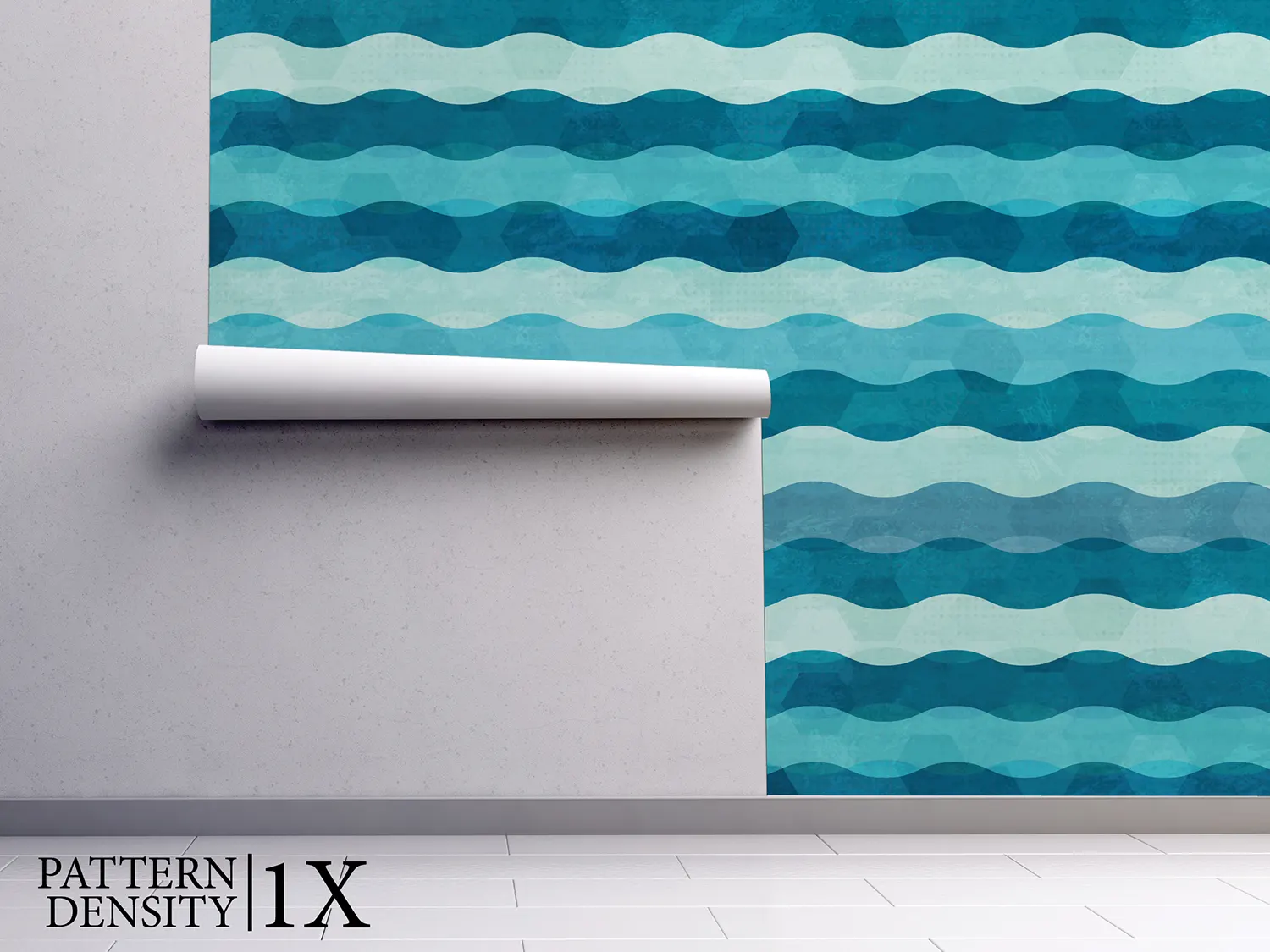 Abstract Multi-Coloured Waves – Overlapping Wave Wall Design, merawalaprint. mera wala print