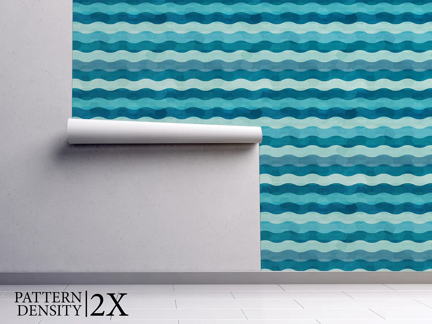 Abstract Multi-Coloured Waves – Overlapping Wave Wall Design, merawalaprint. mera wala print