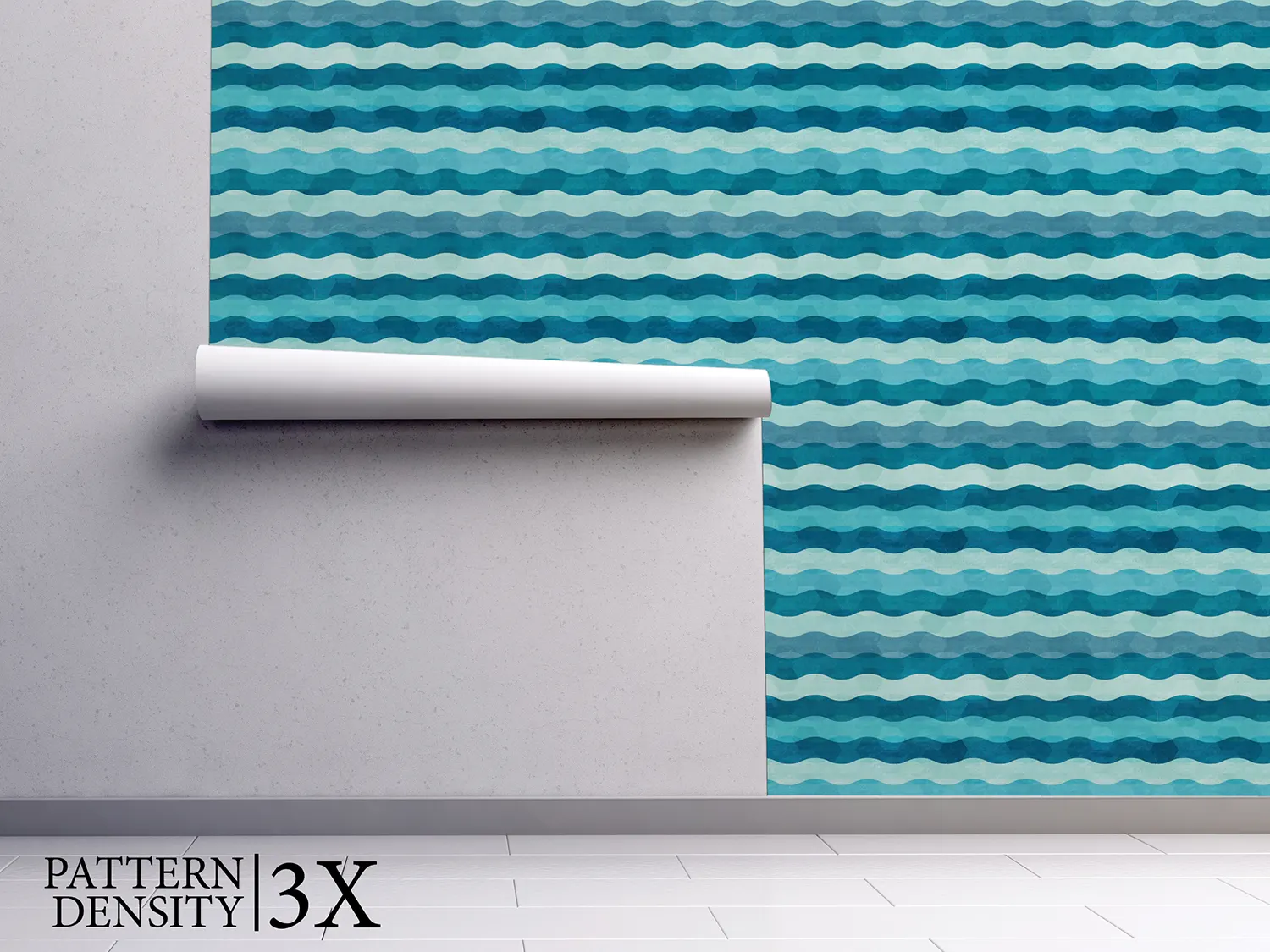Abstract Multi-Coloured Waves – Overlapping Wave Wall Design, merawalaprint. mera wala print