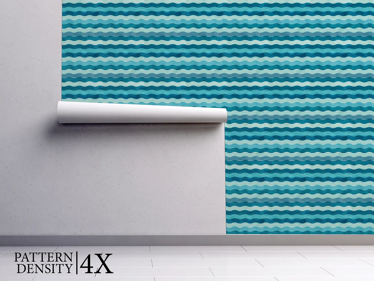 Abstract Multi-Coloured Waves – Overlapping Wave Wall Design, merawalaprint. mera wala print