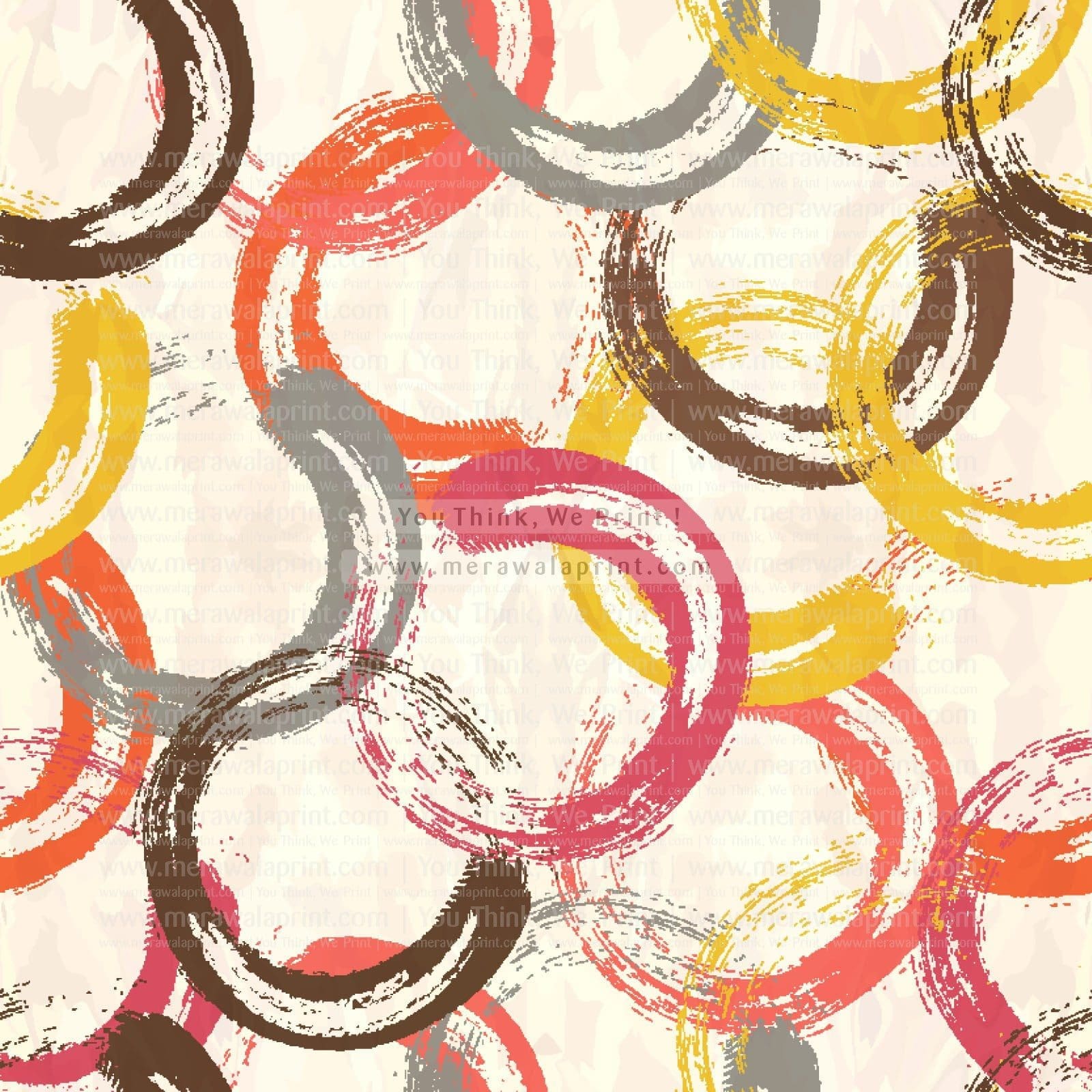 Seamless pattern circles with grunge effect. Brush strokes is circular effect.