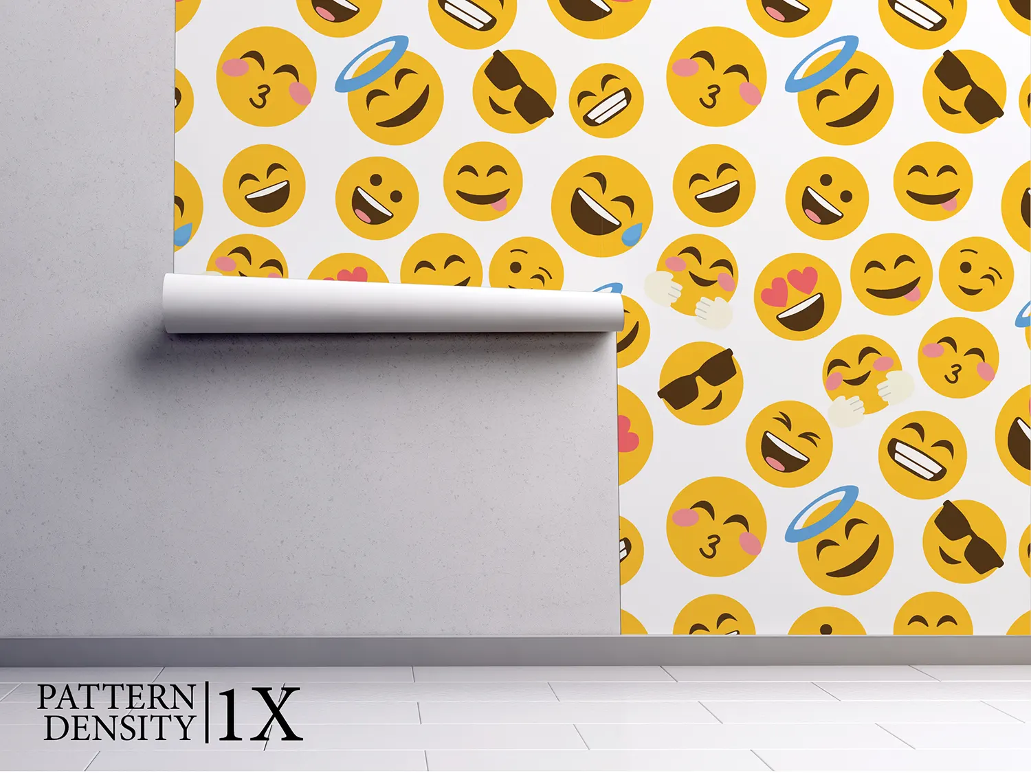 Happy & Smiling Emoji Wallpaper – Seamless Fun Pattern for Kids’ Rooms, merawalaprint. mera wala print