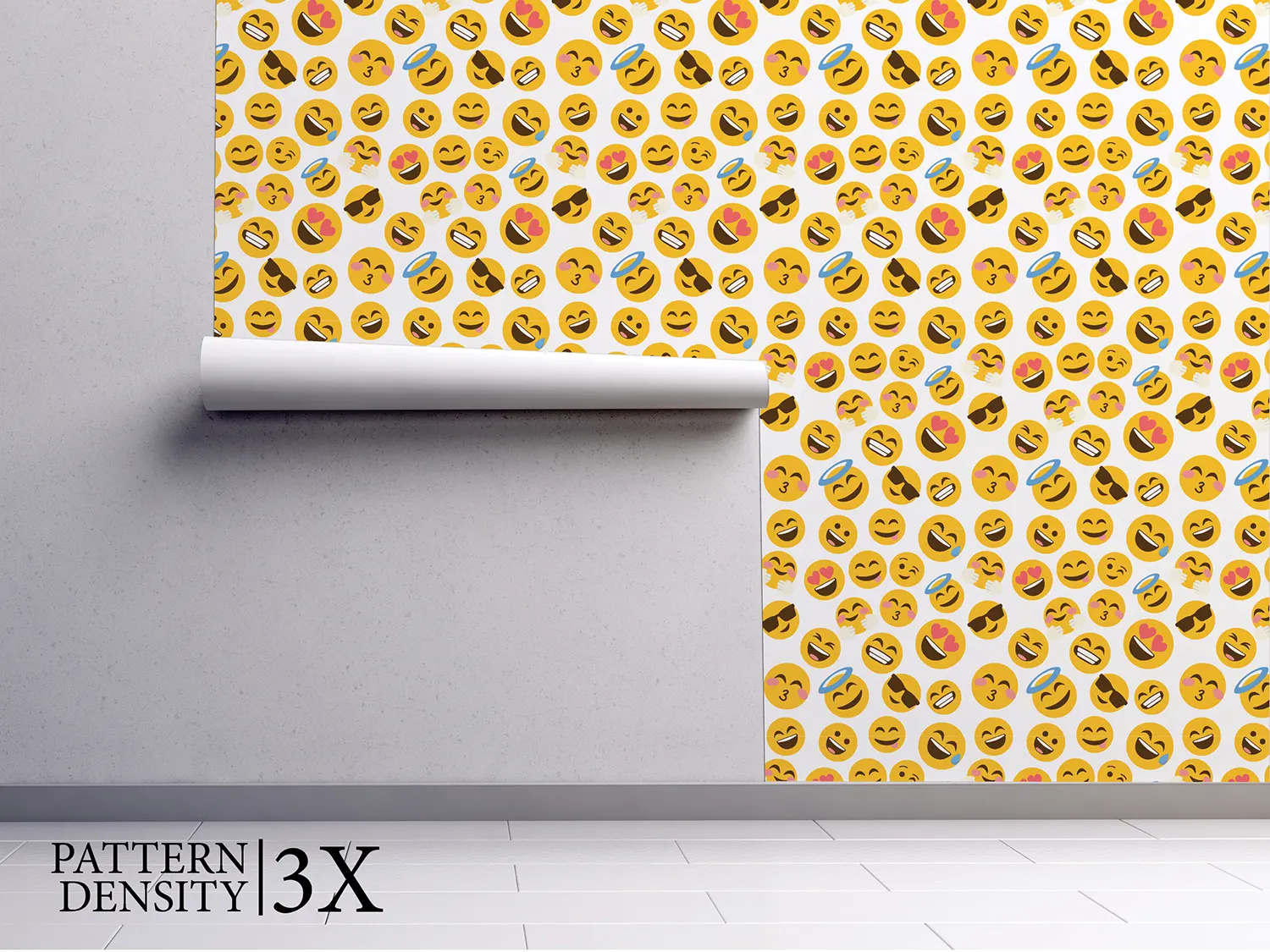Happy & Smiling Emoji Wallpaper – Seamless Fun Pattern for Kids’ Rooms, merawalaprint. mera wala print