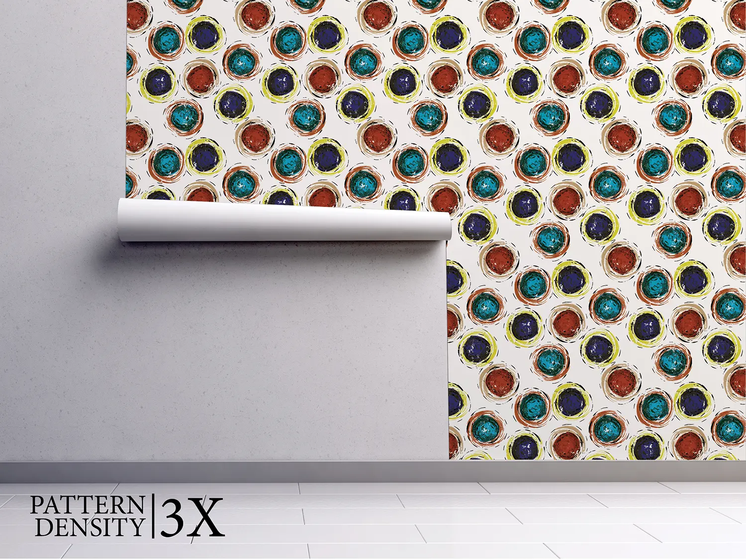 Seamless Circles and Strokes Pattern – Abstract Grunge Background Design, merawalaprint. mera wala print