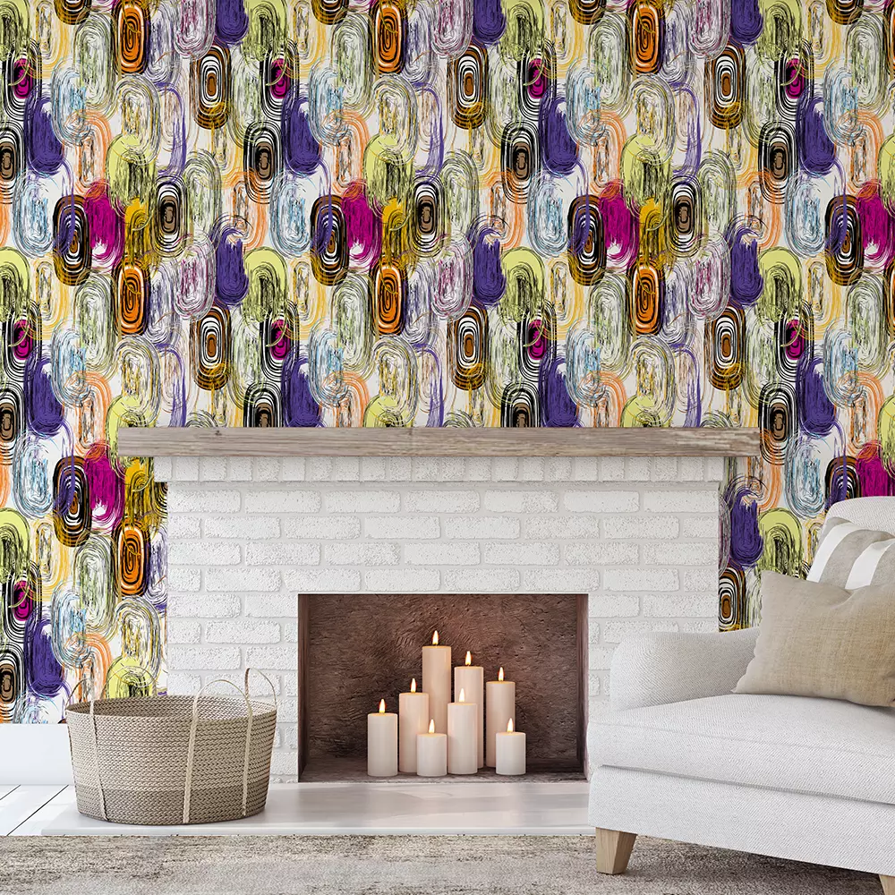 Oval Strokes Wallpaper – Grungy Seamless Background Pattern with Splashes, merawalaprint. mera wala print