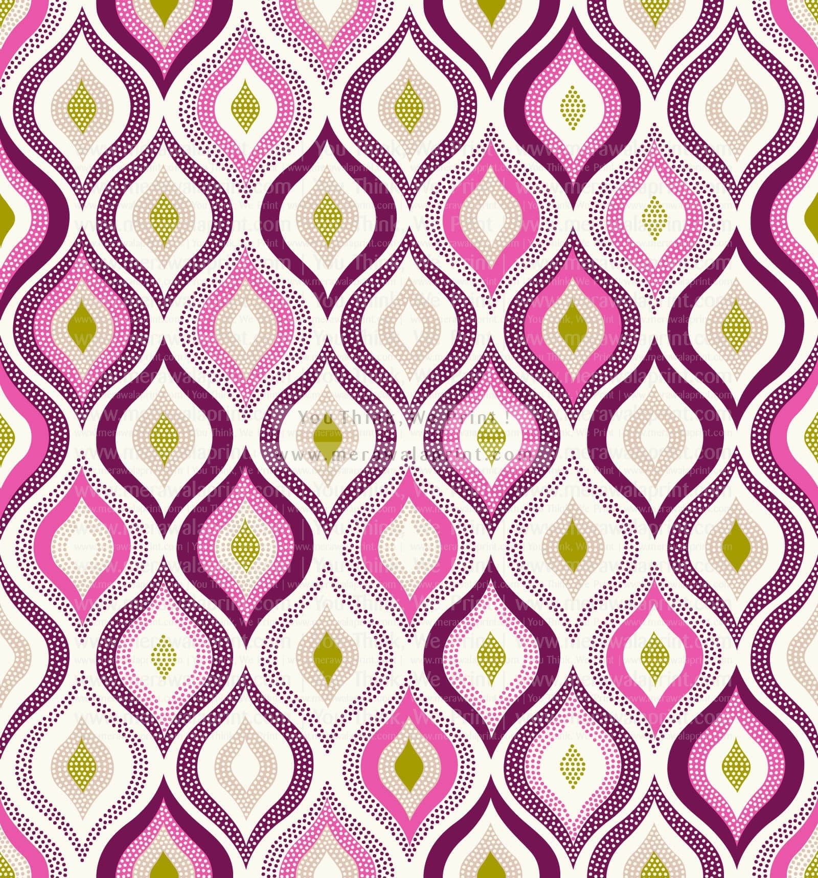 Ornamental Festive Pattern Wallpaper – Bright Doodle Effect Seamless Design, merawalaprint. mera wala print