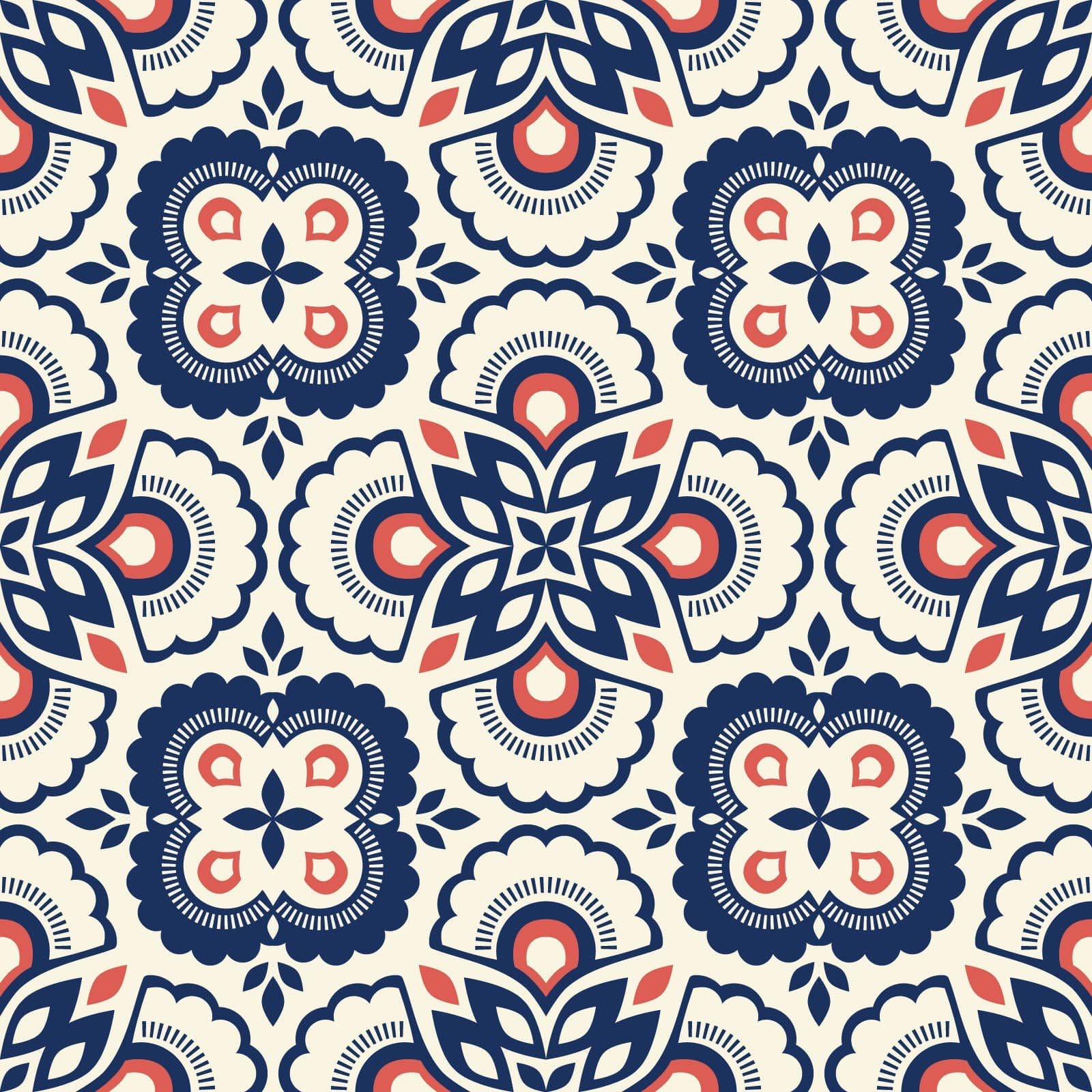 Very soft colored retro floral pattern with beige background.