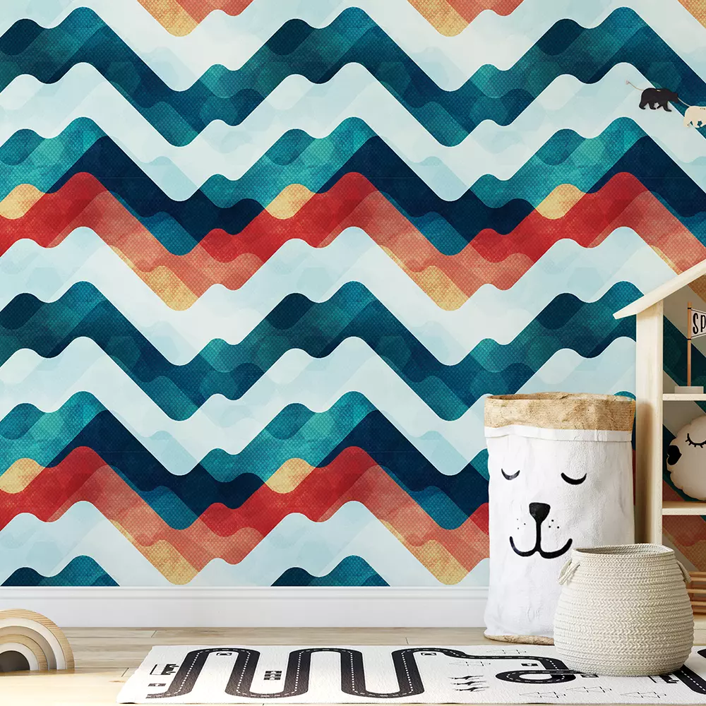 Water Grunge Effect Wallpaper – Colorful Seamless Wave Pattern