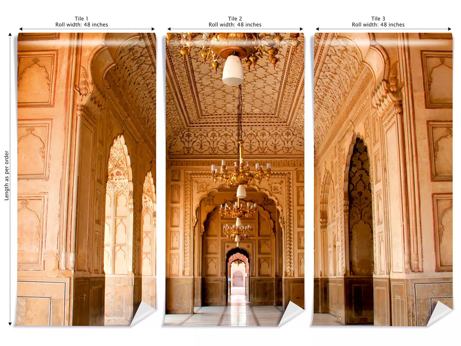 High‑resolution close‑up of Badshahi Mosque wallpaper texture – eco‑friendly latex printing