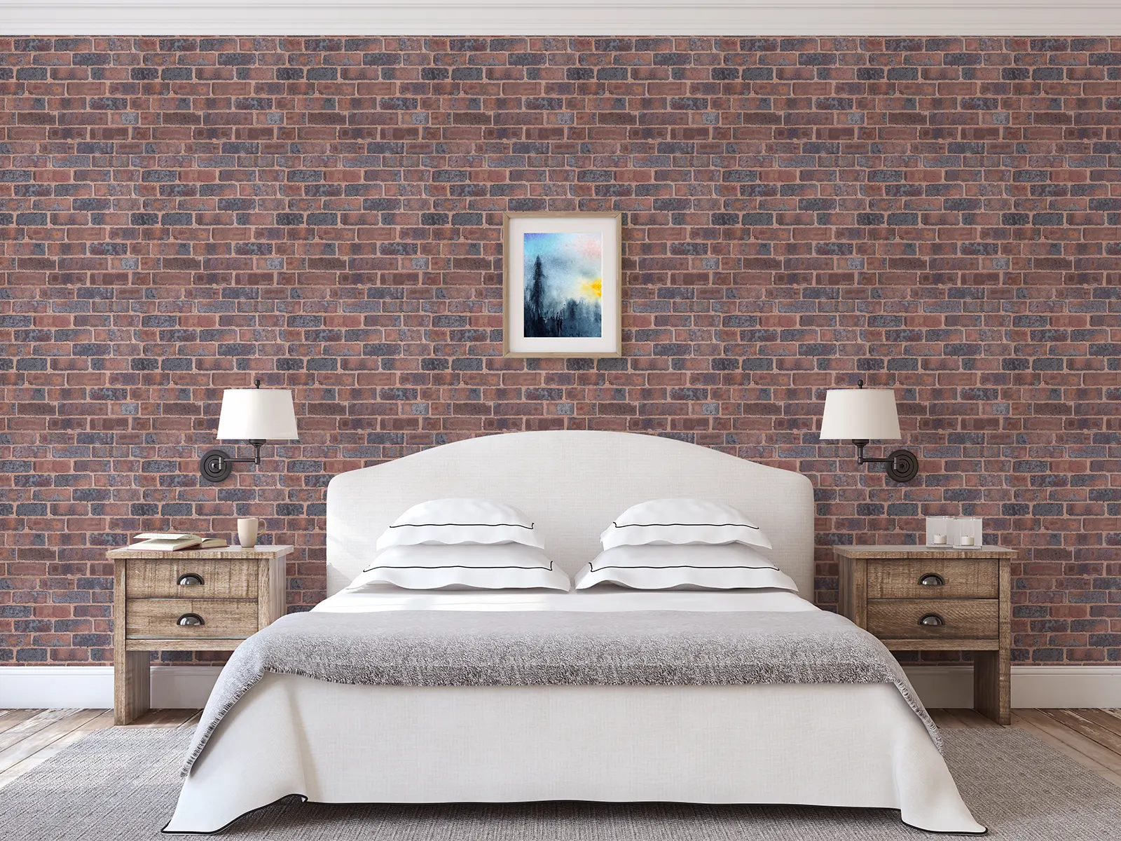 Realistic brick wall wallpaper custom printed by Mera Wala Print for stylish home and commercial decor.