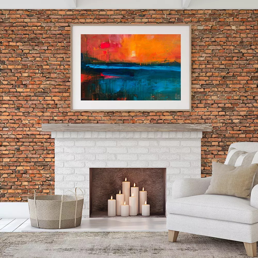 Realistic brick wall wallpaper custom printed by Mera Wala Print for stylish home and commercial decor.