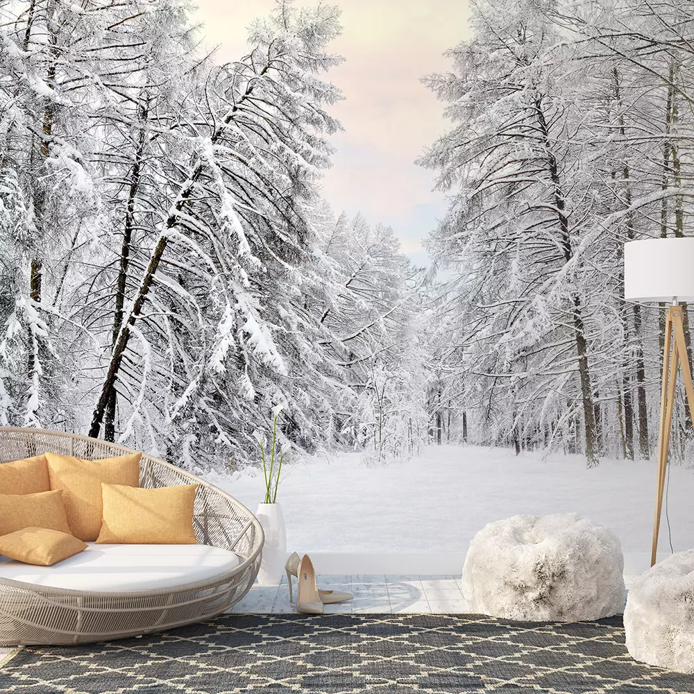 Winter Forest Wallpaper - Snow Covered Forest Morning Landscape